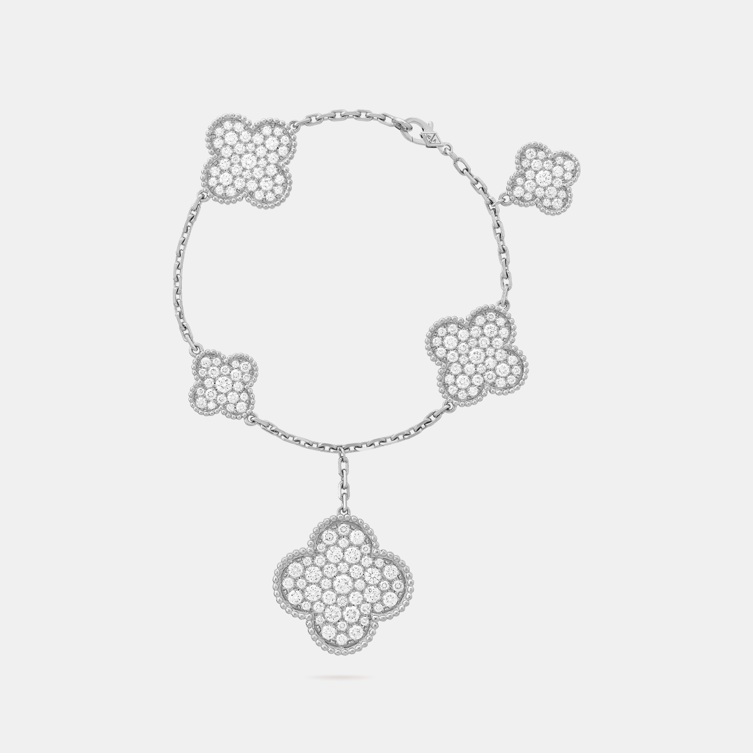 Silver Iced Clover Bracelet - Multi Color