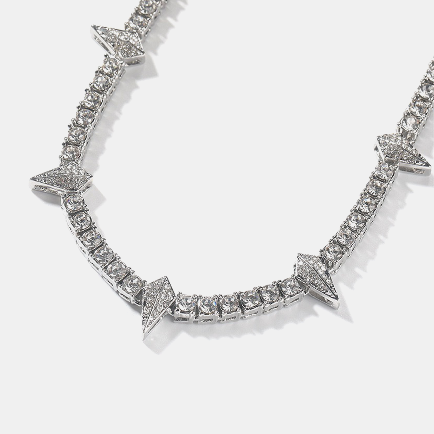 4mm Panther Tennis Link Chain - White Gold