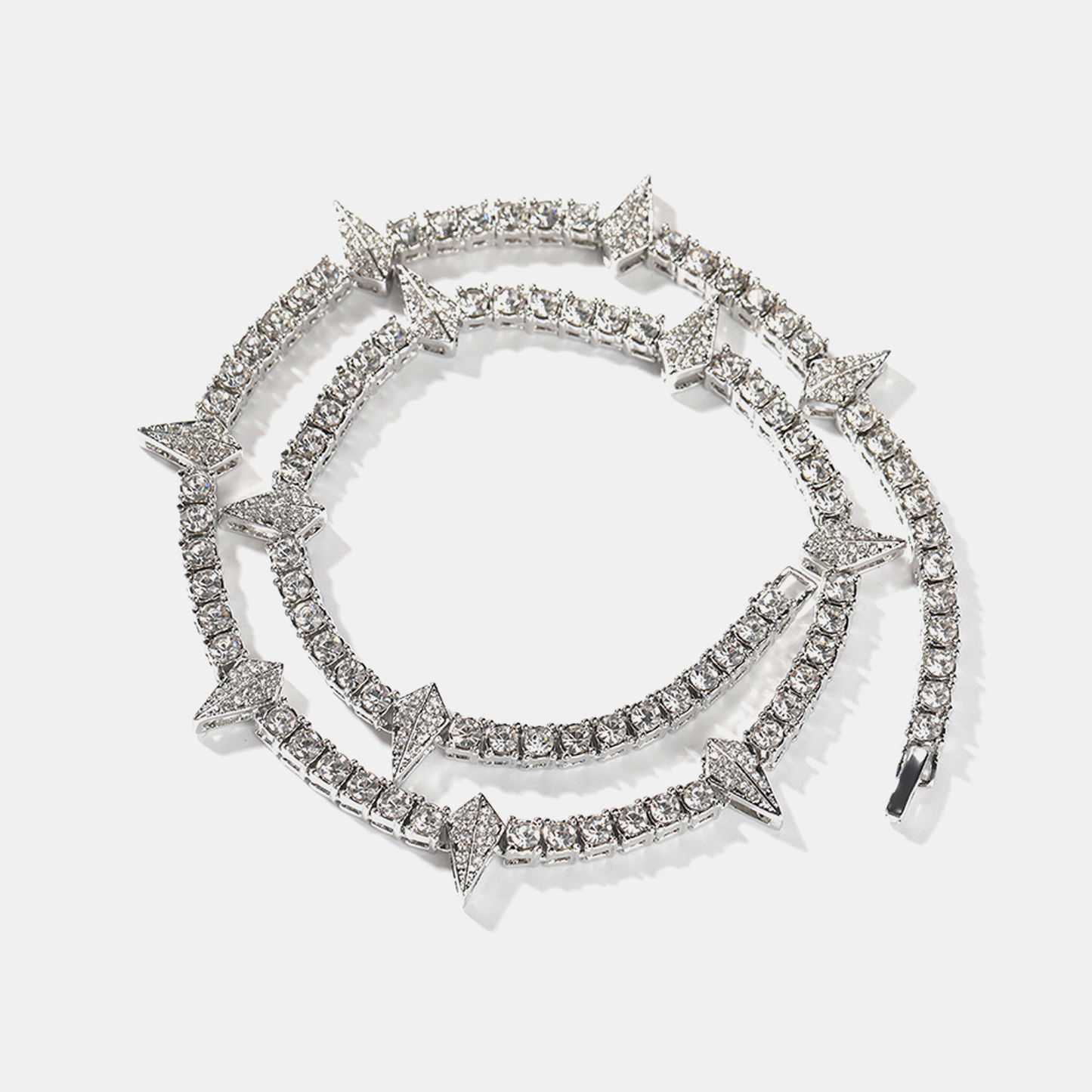 4mm Panther Tennis Link Chain - White Gold