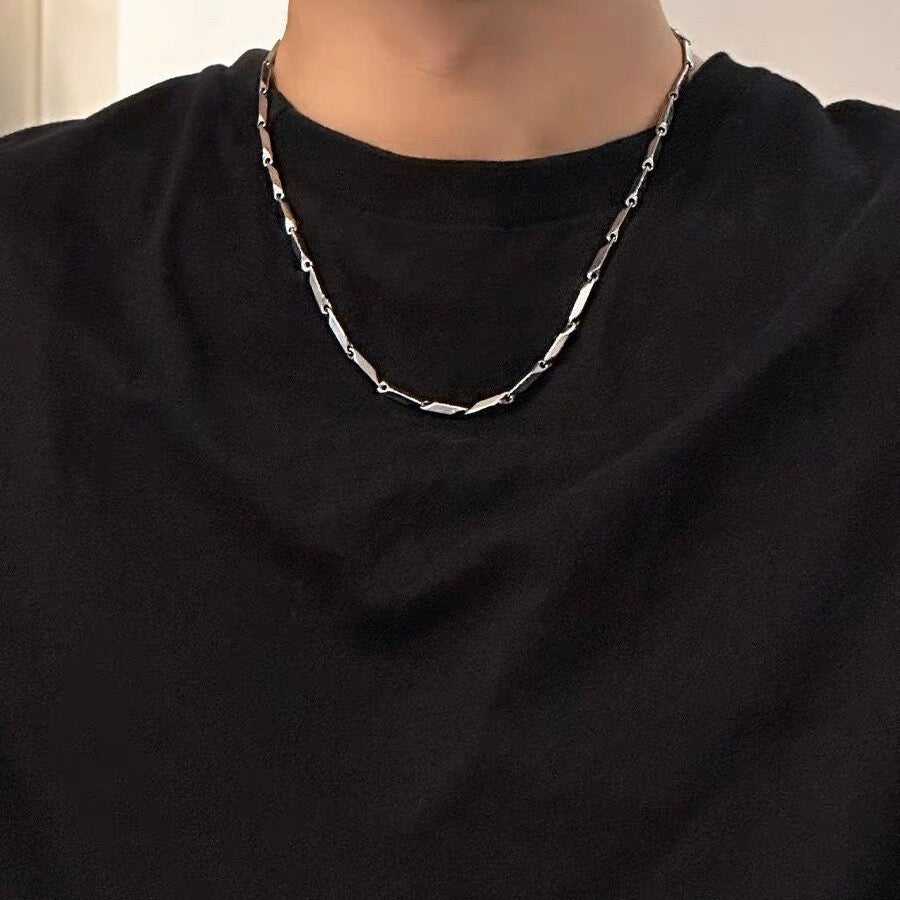 3mm Rhombus Link Chain - White Gold