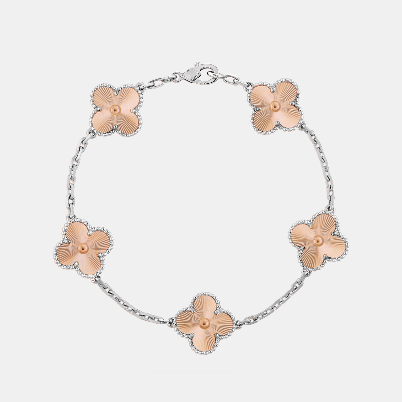 Silver Clover Bracelet - Gold