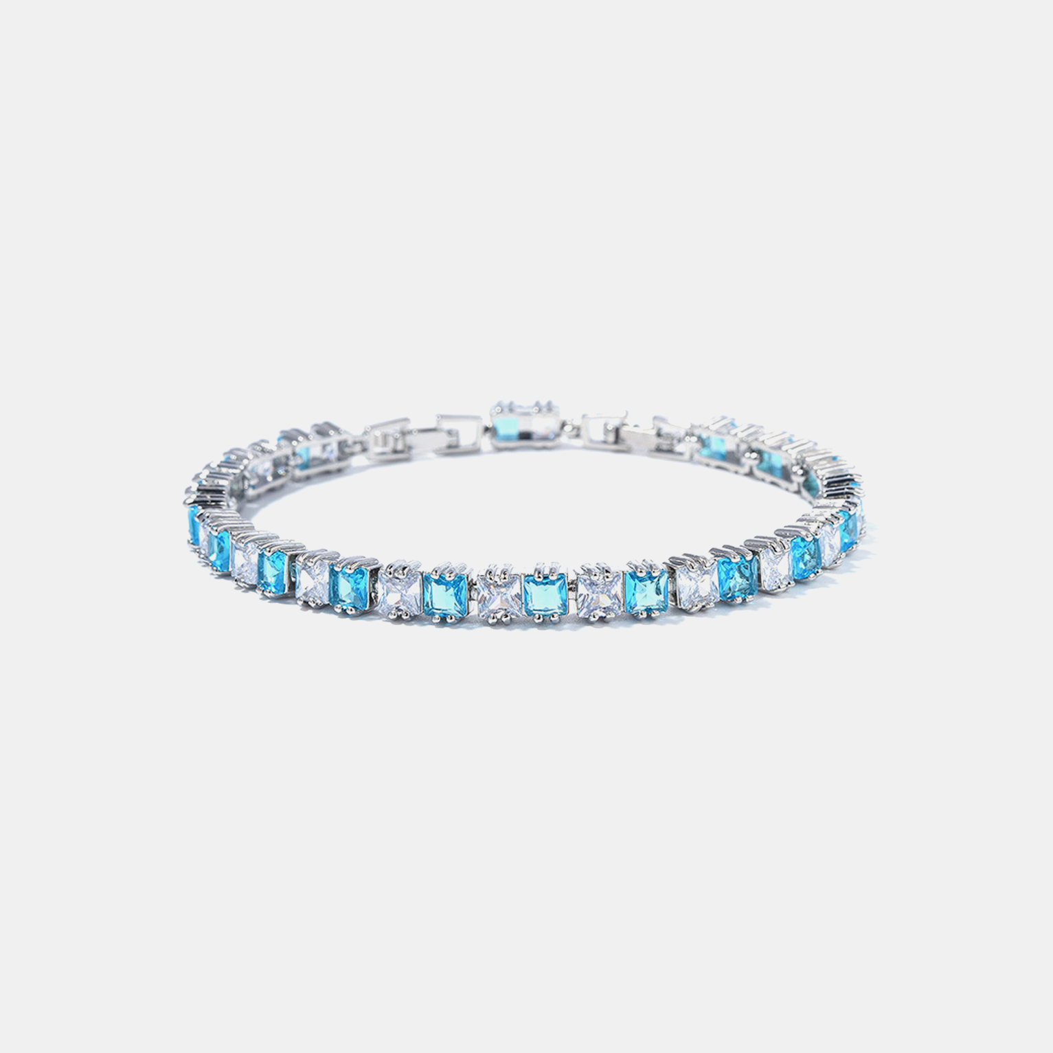 4mm Tennis Link Bracelet - Sky Blue
