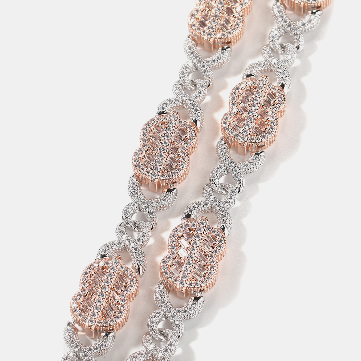 Blinged-Out Dollar Bracelet - White Gold