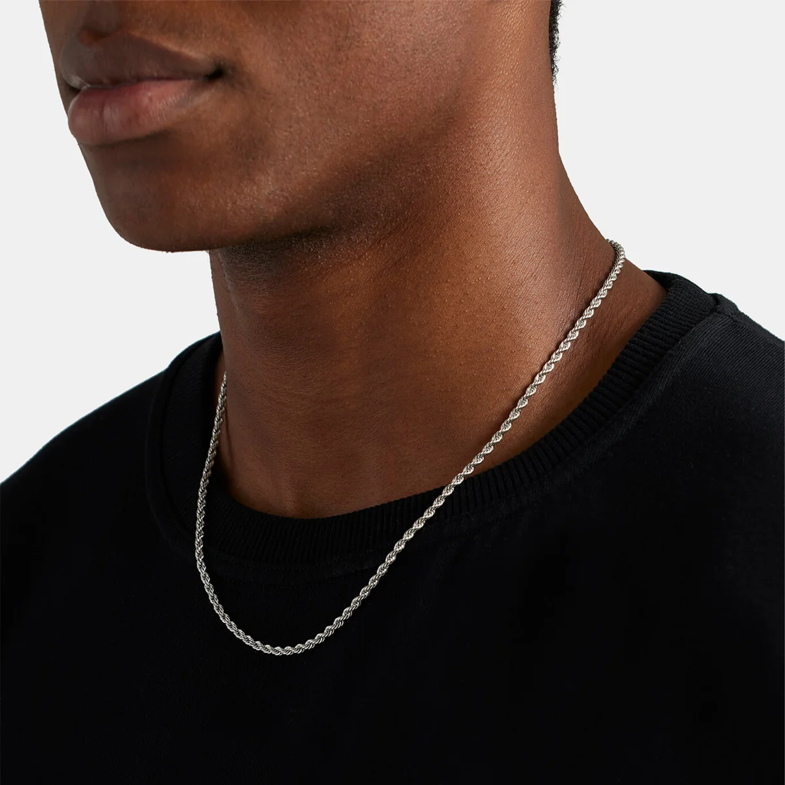3mm Rope Chain - White Gold