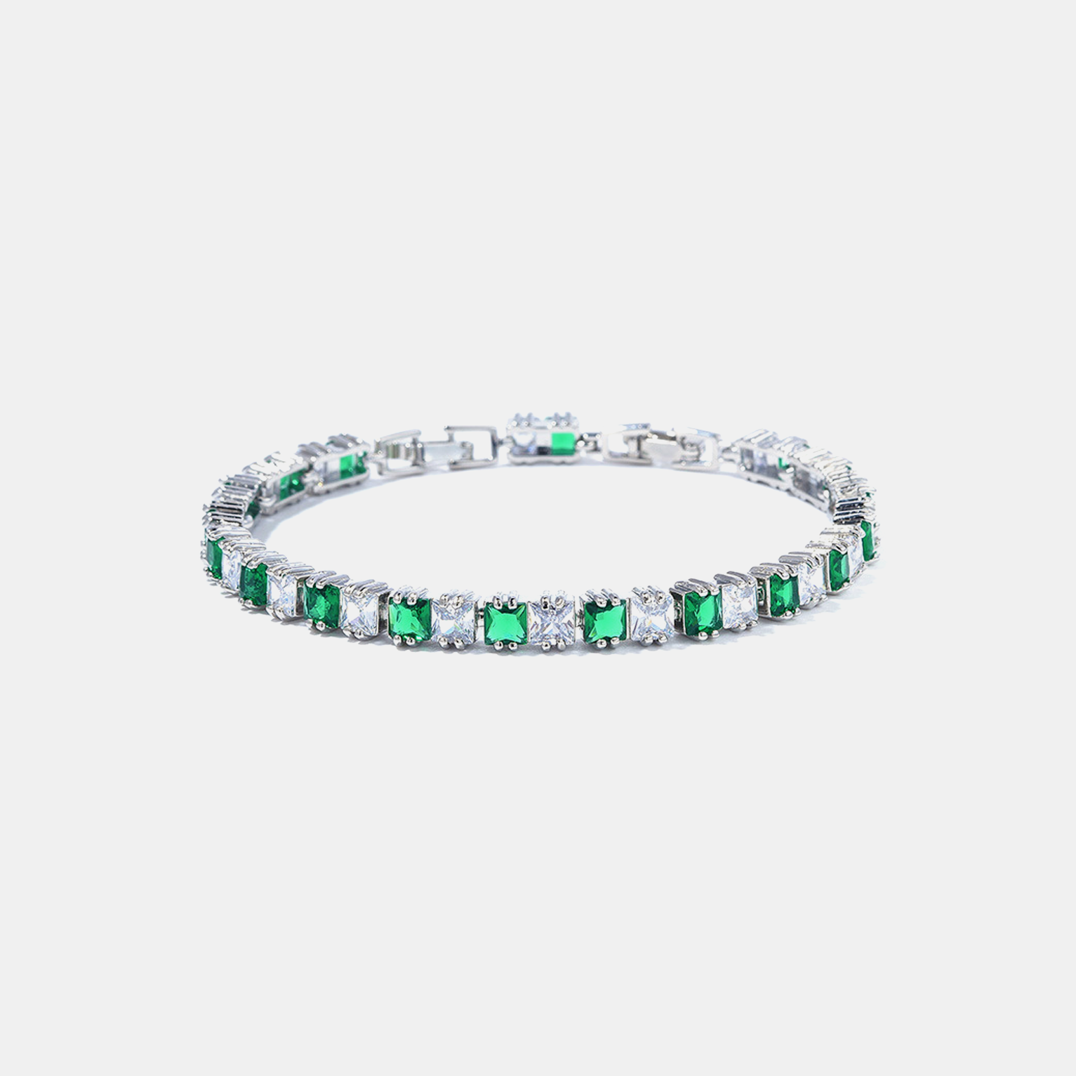4mm Tennis Link Bracelet - Green (Preorder)