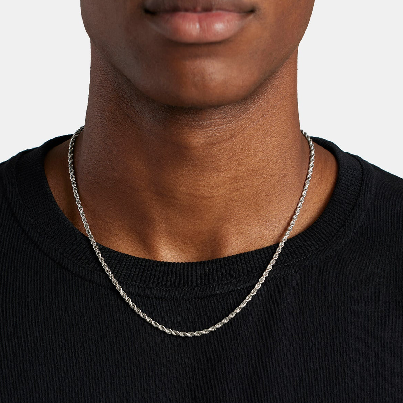 3mm Rope Chain - White Gold