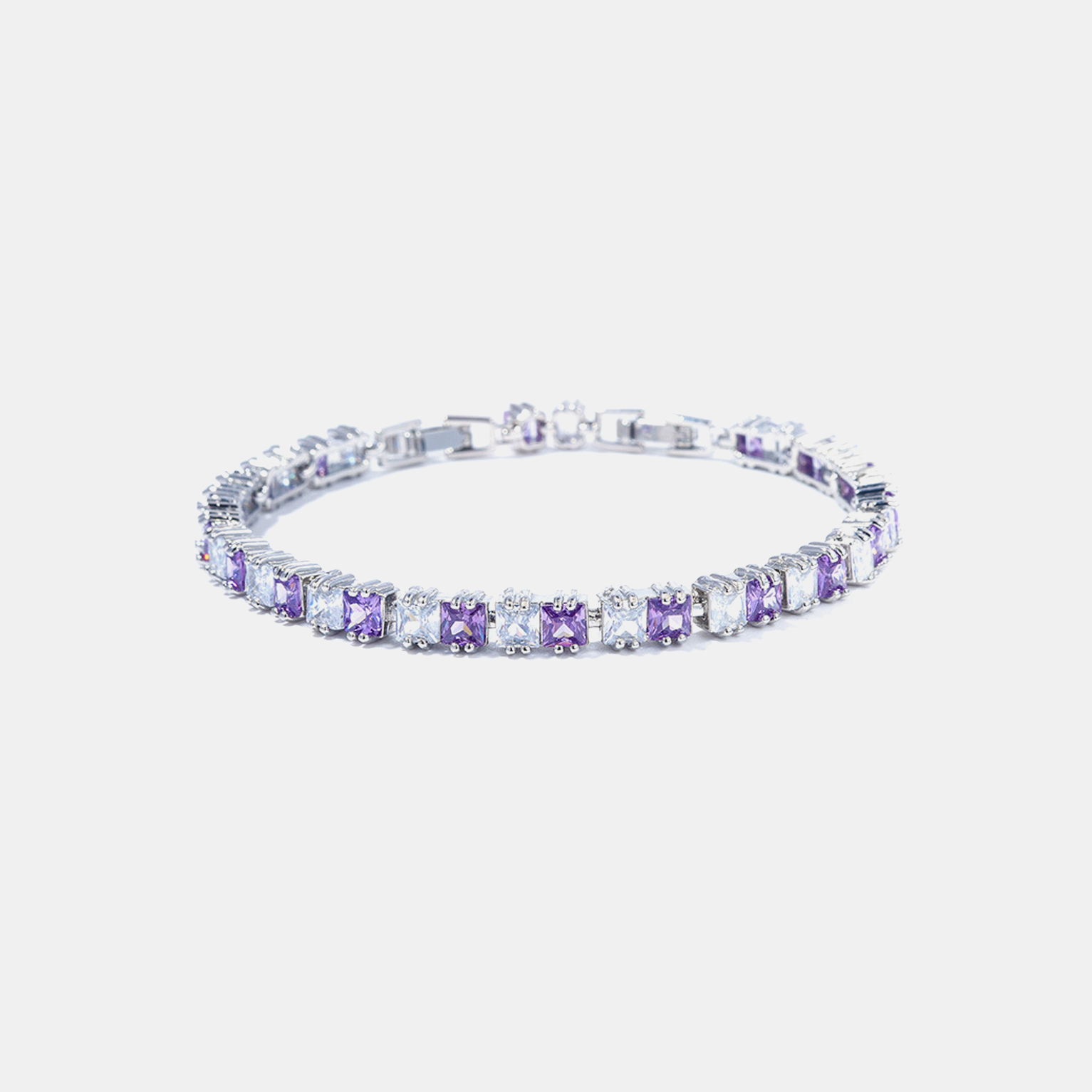 4mm Tennis Link Bracelet - Purple