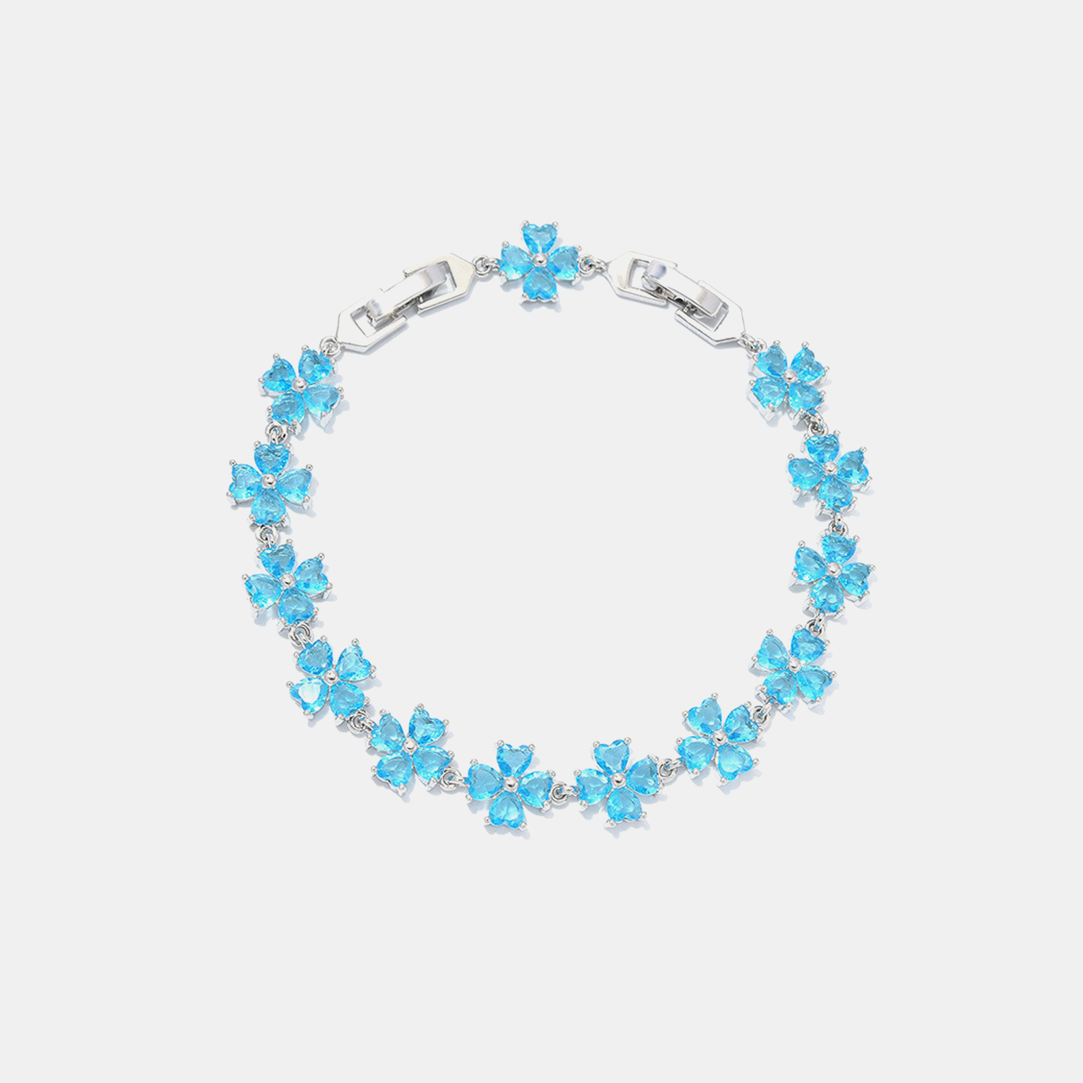 Glimmer Clover Bracelet - Sky Blue