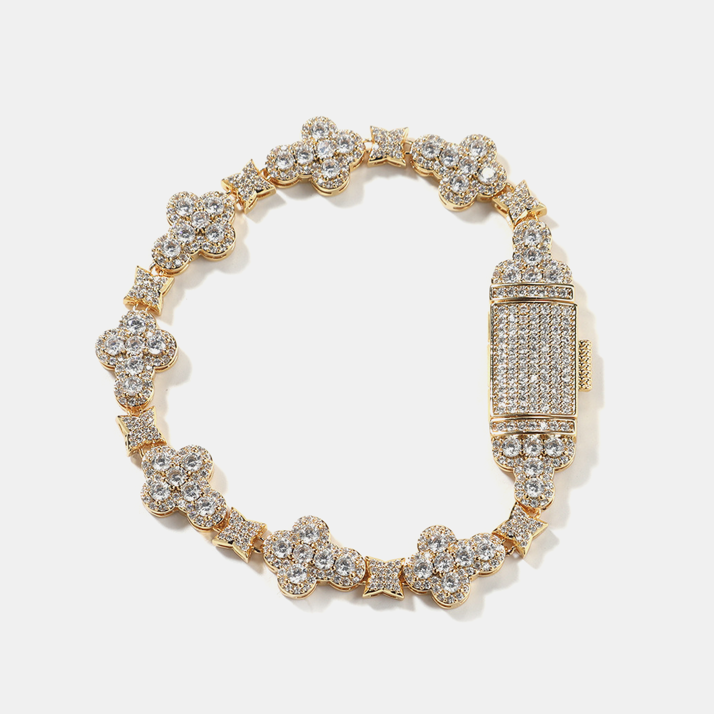 10mm Cross Star Link Bracalet - Gold