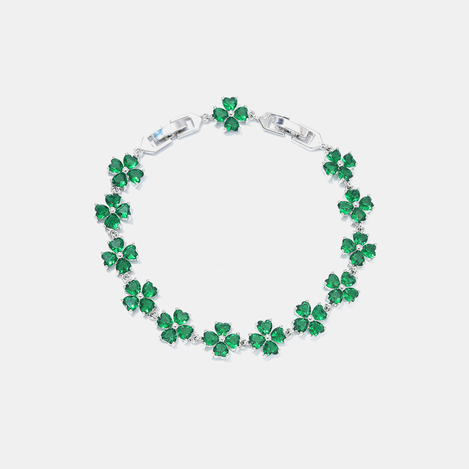 Glimmer Clover Bracelet - Green