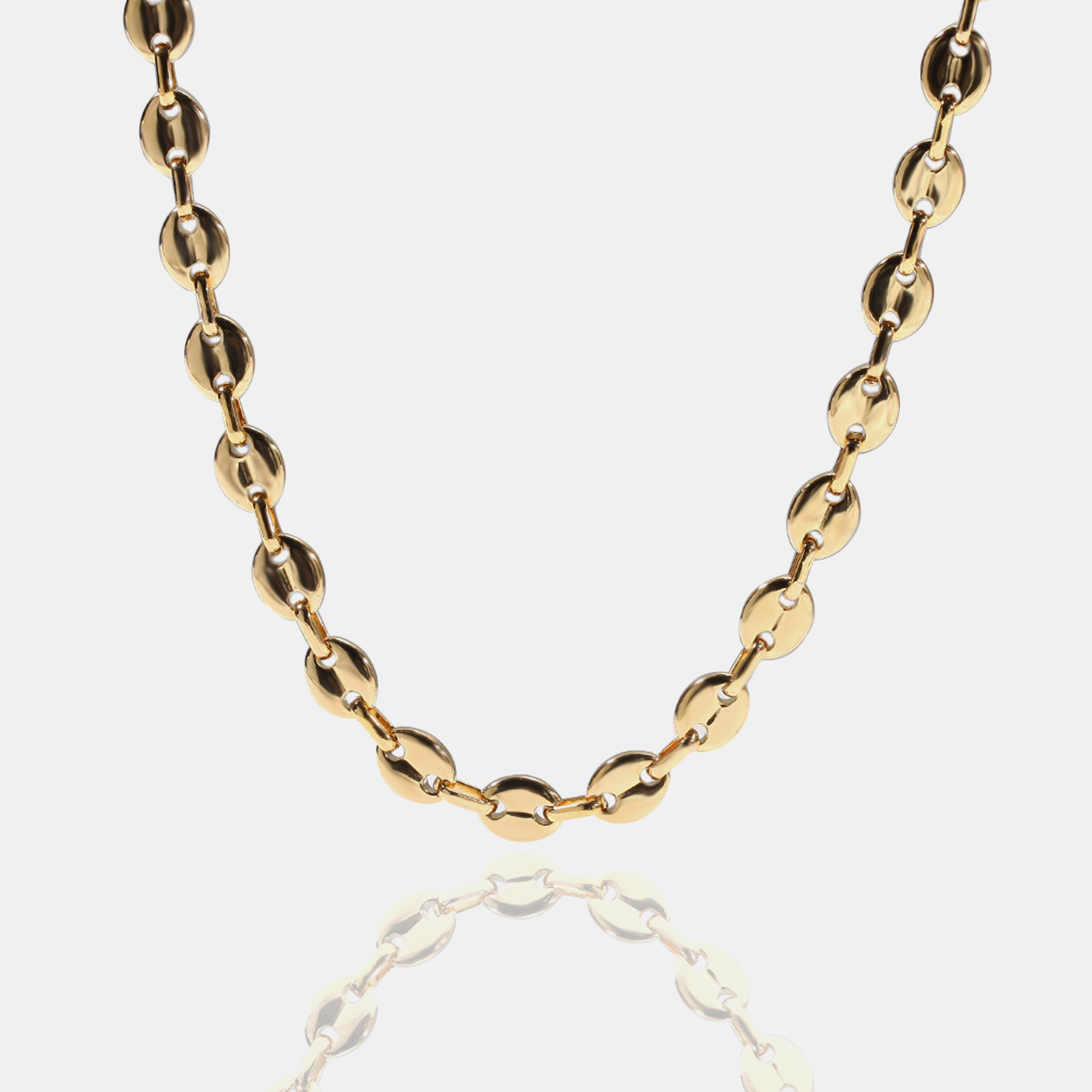 5mm Coffee Bean Link Chain - Gold