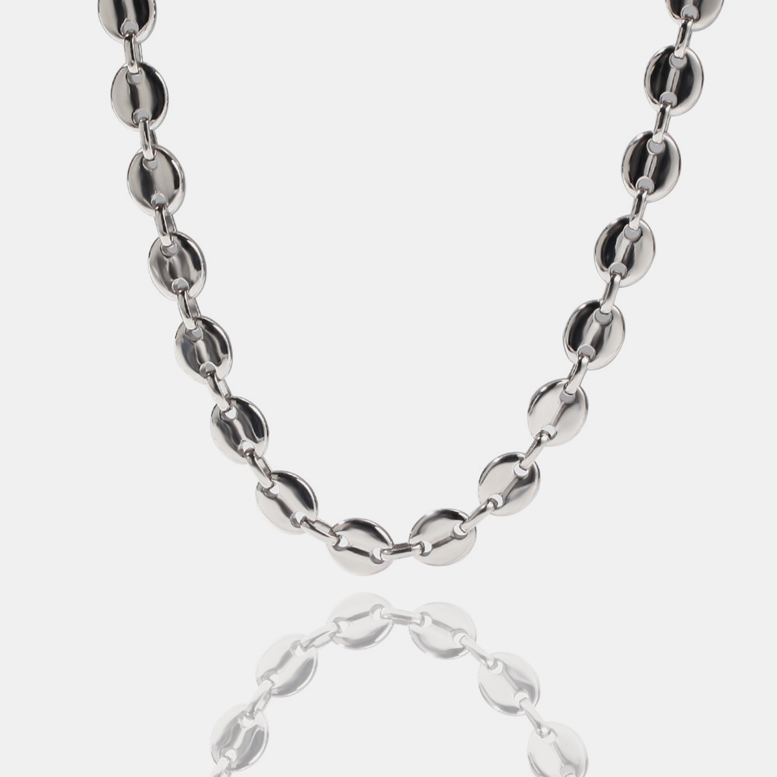 5mm Coffee Bean Link Chain - Silver