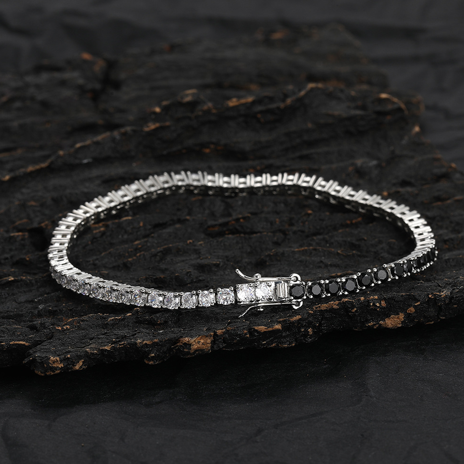 3mm Tennis Link Bracelet - Panda Gold