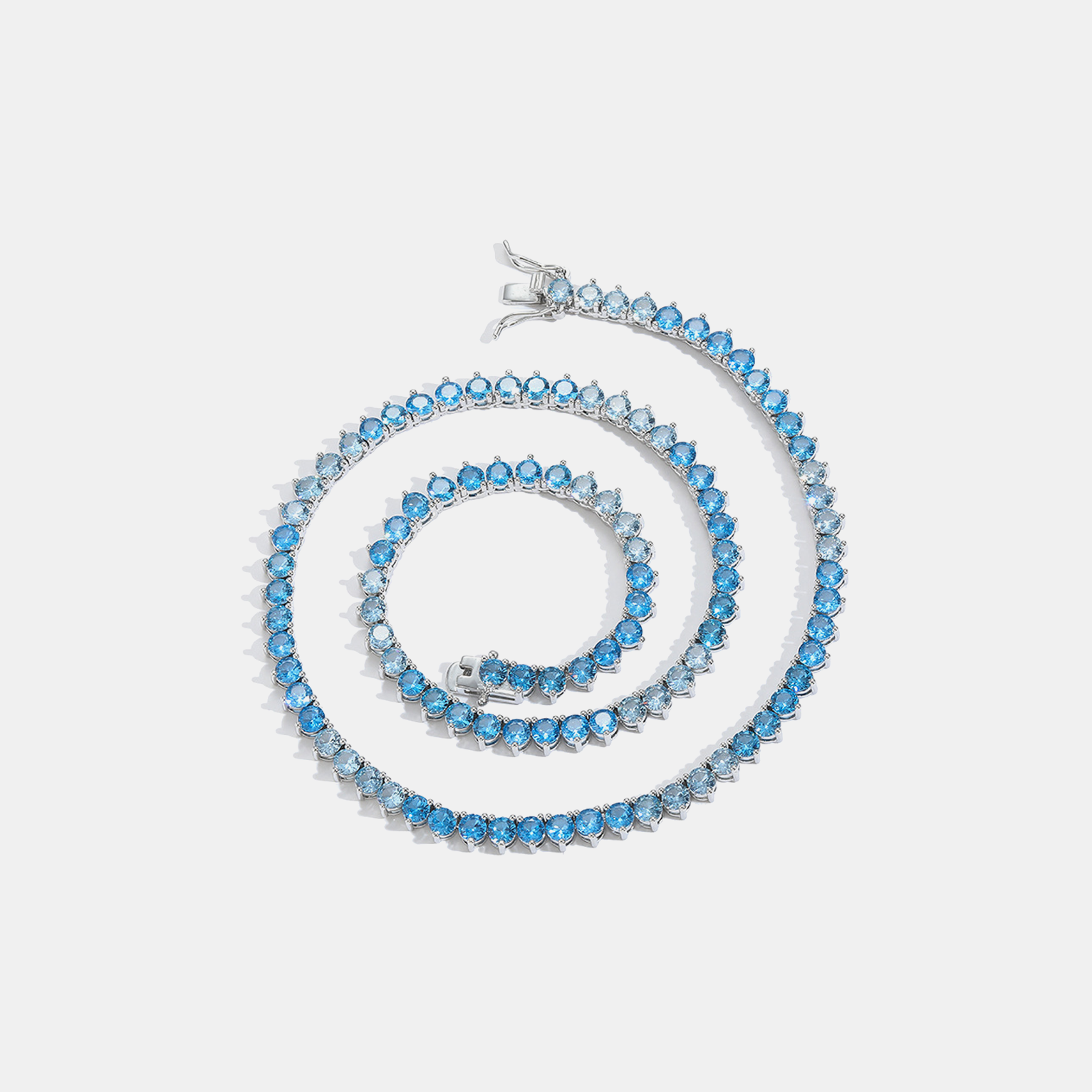 4mm Gradient Tennis Chain - Blue Gold