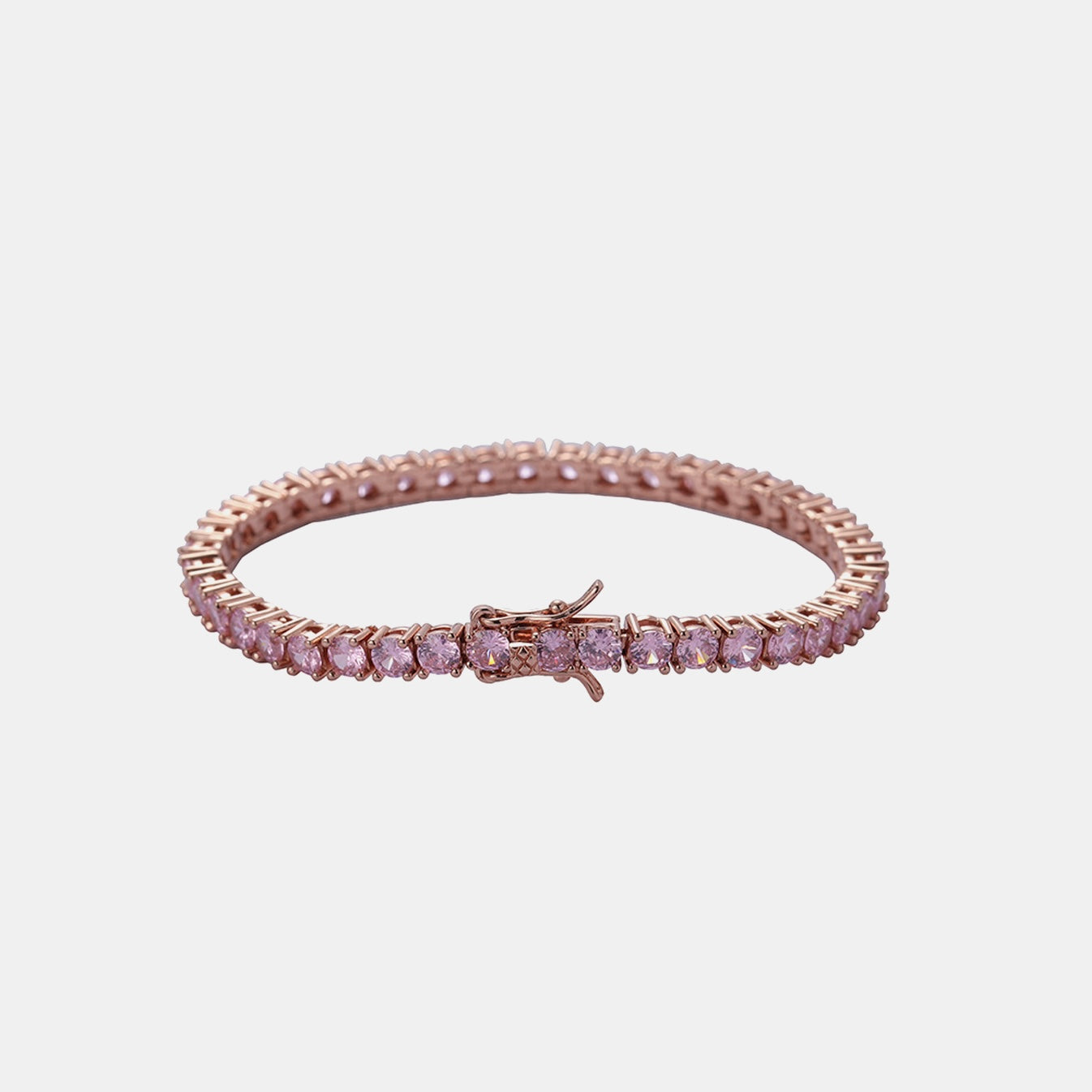 4mm Tennis Link Bracelet- Rose Gold