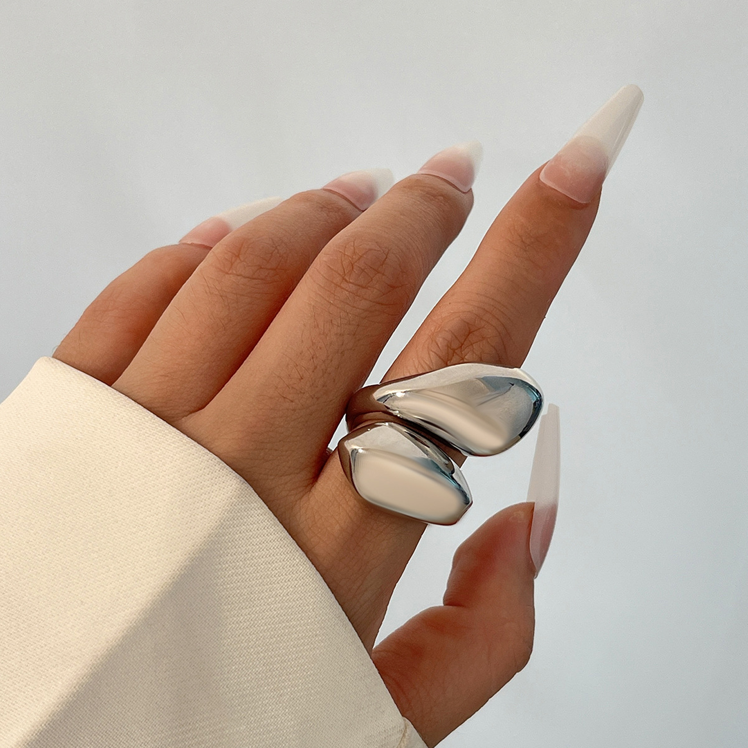 Molten Metal Bold Ring - Silver