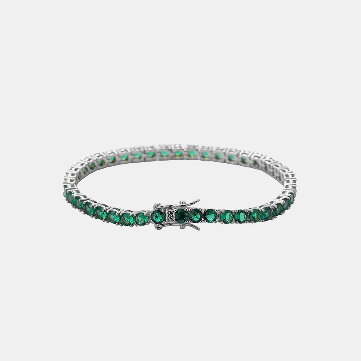 4mm Tennis Link Bracelet- Green Gold