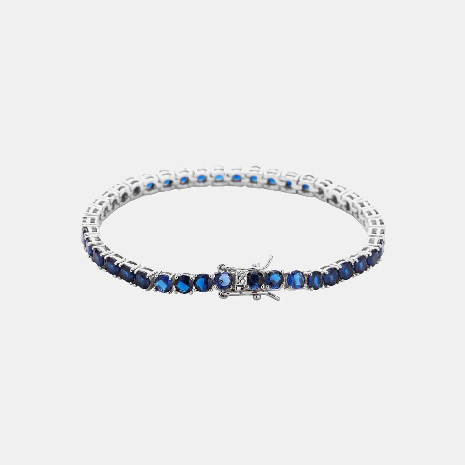 4mm Tennis Link Bracelet- Royal Blue Gold