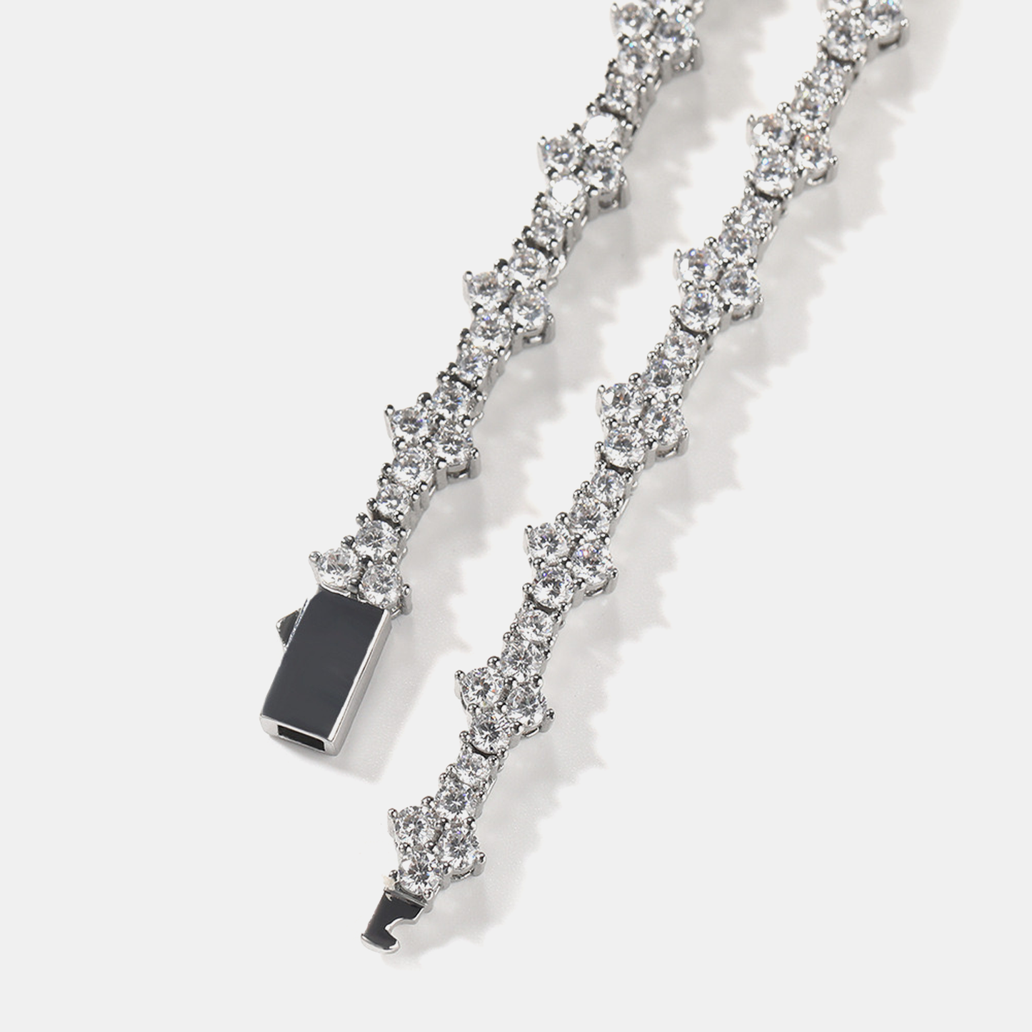 6mm Astral Tennis Link Chain - White Gold
