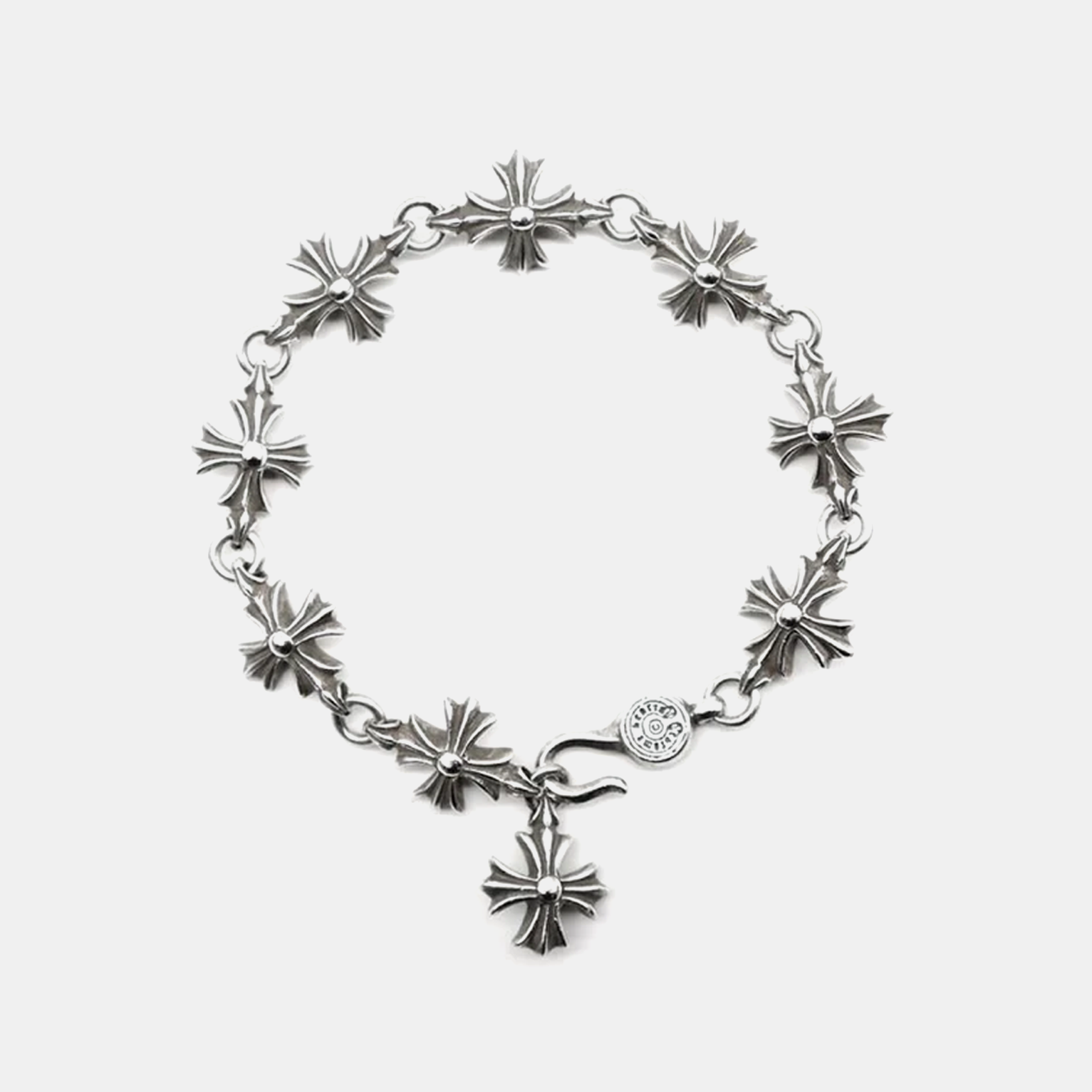 Tiny Gothic Cross Bracelet - Silver