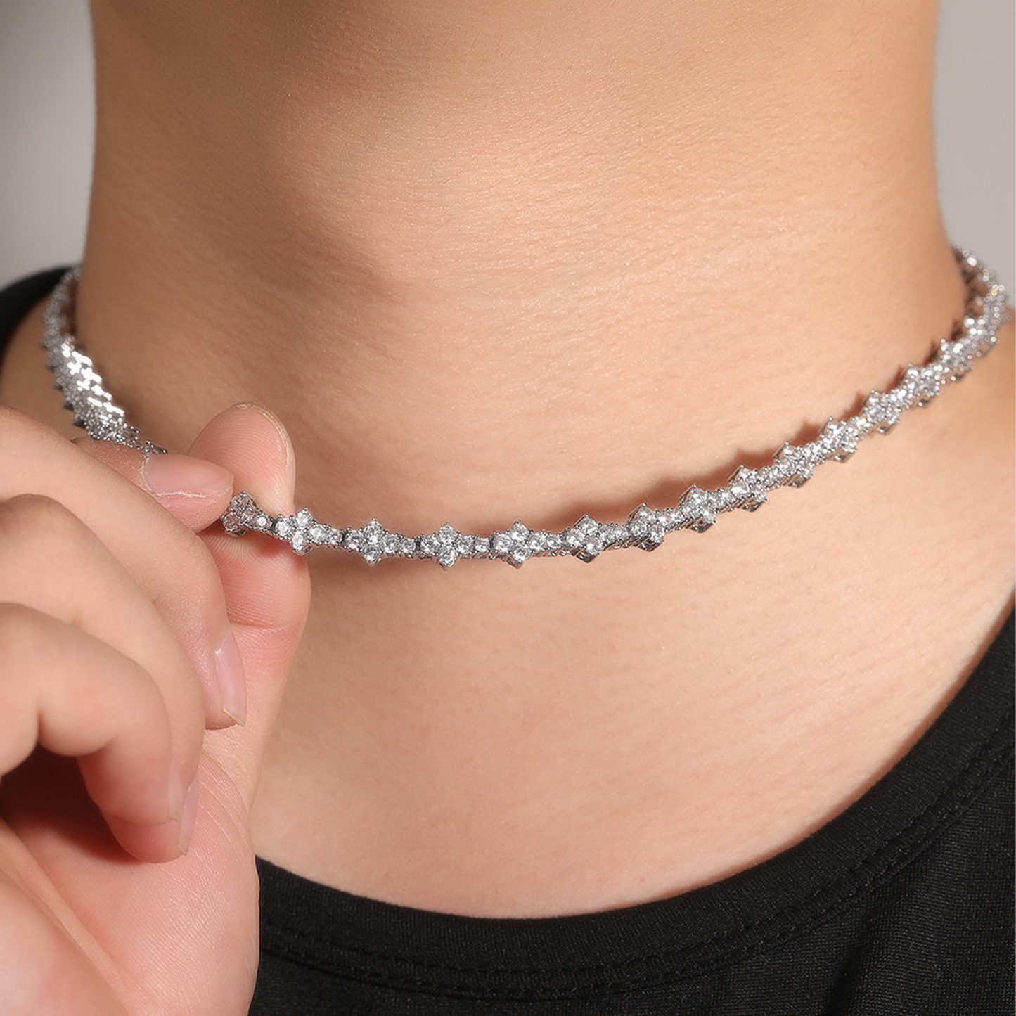 6mm Astral Tennis Link Chain - White Gold