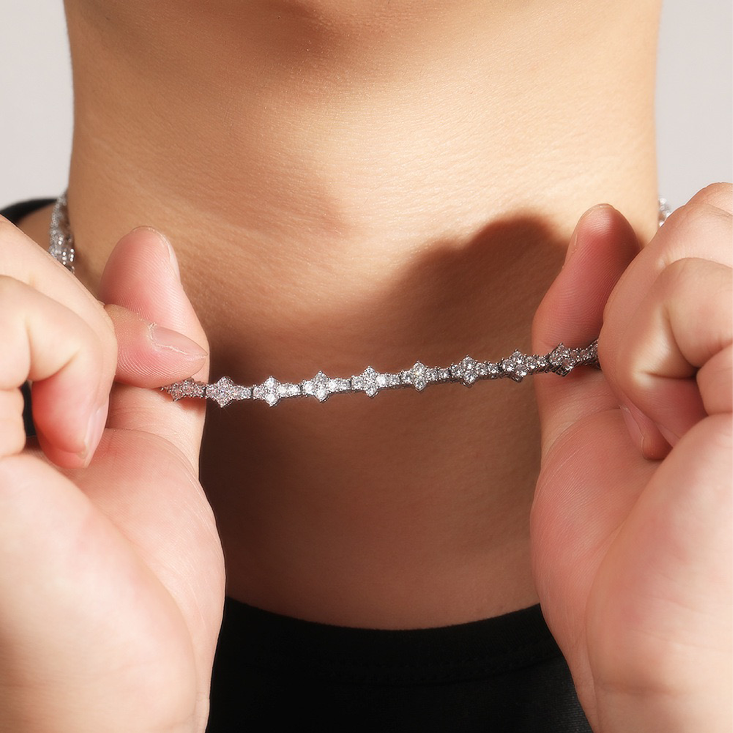 6mm Astral Tennis Link Chain - White Gold