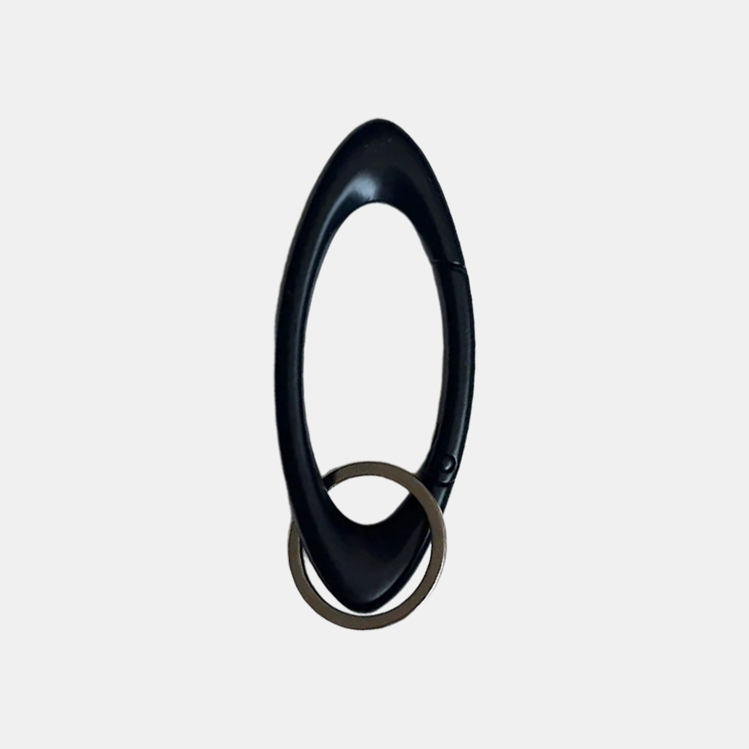 Oval Cross Steel Carabiner - Black