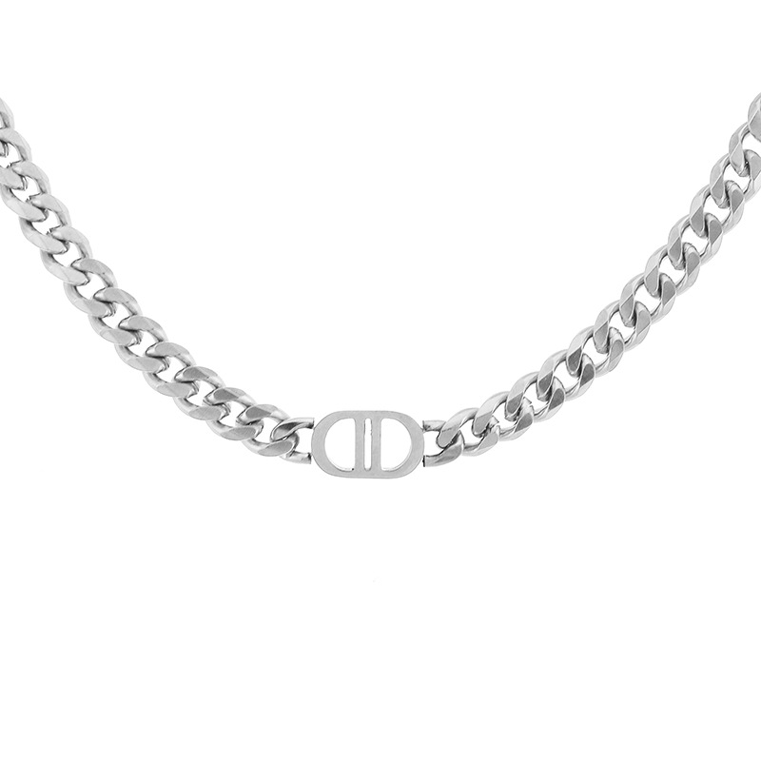 8mm Double D Miami Link Bracelet - White Gold