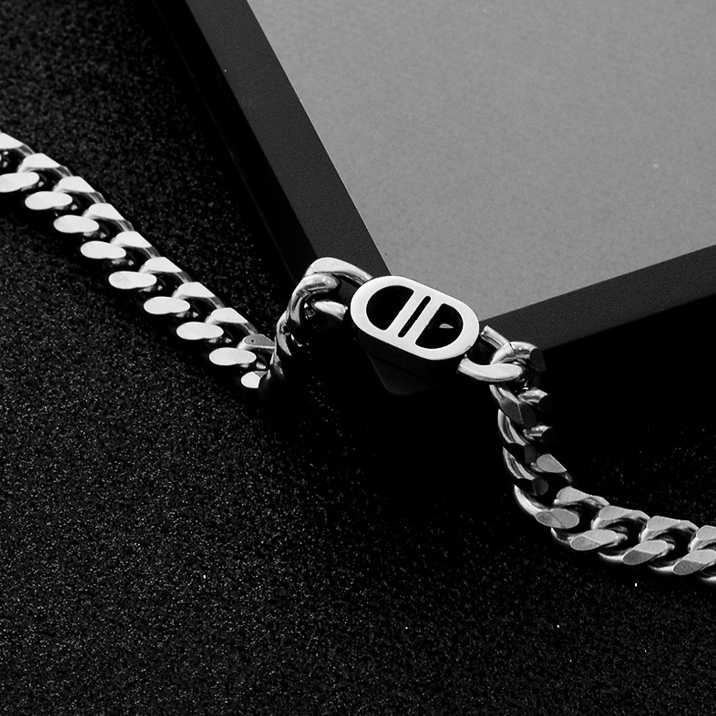 8mm Double D Miami Link Chain - White Gold