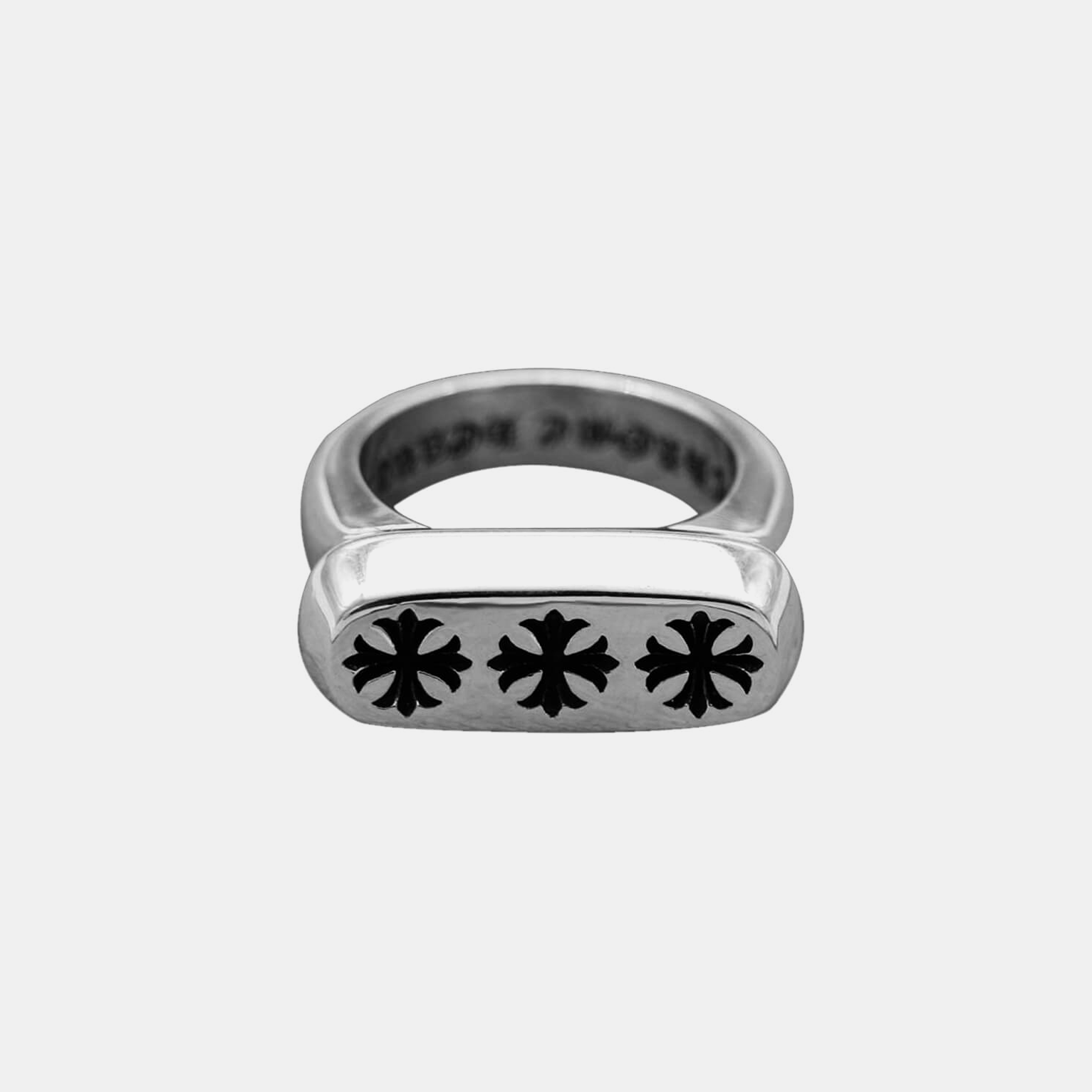 Gothic Triple Cross Ring - Silver