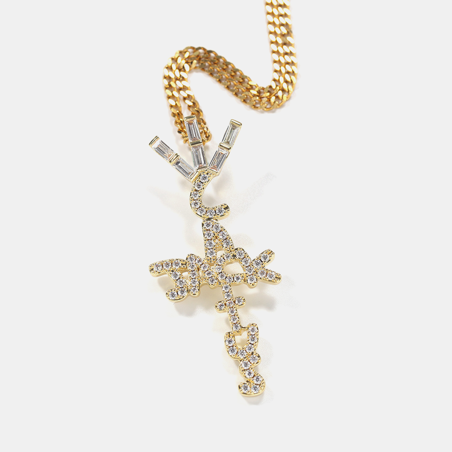 Iced Cactus Jack Pendant - Gold