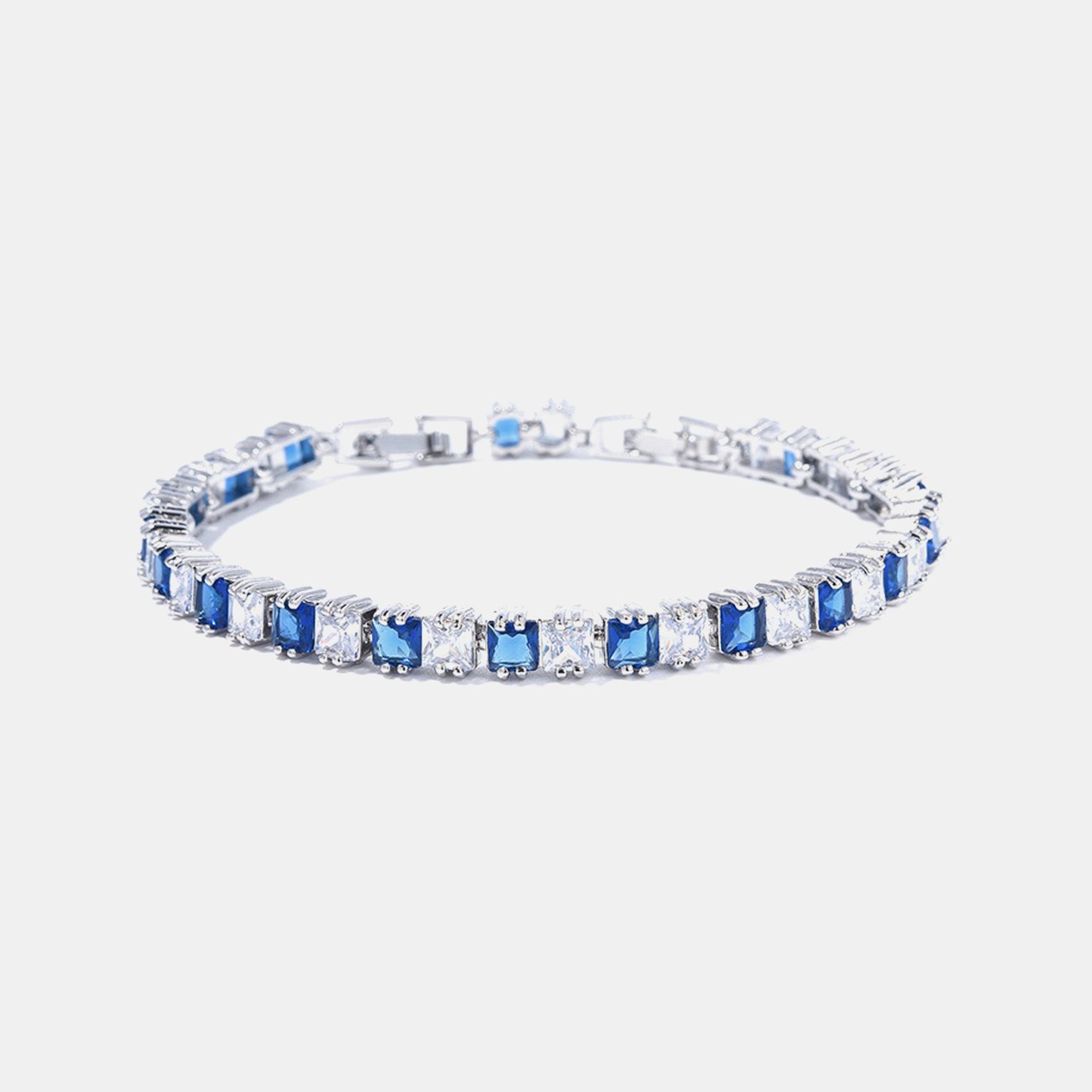 4mm Tennis Link Bracelet - Blue