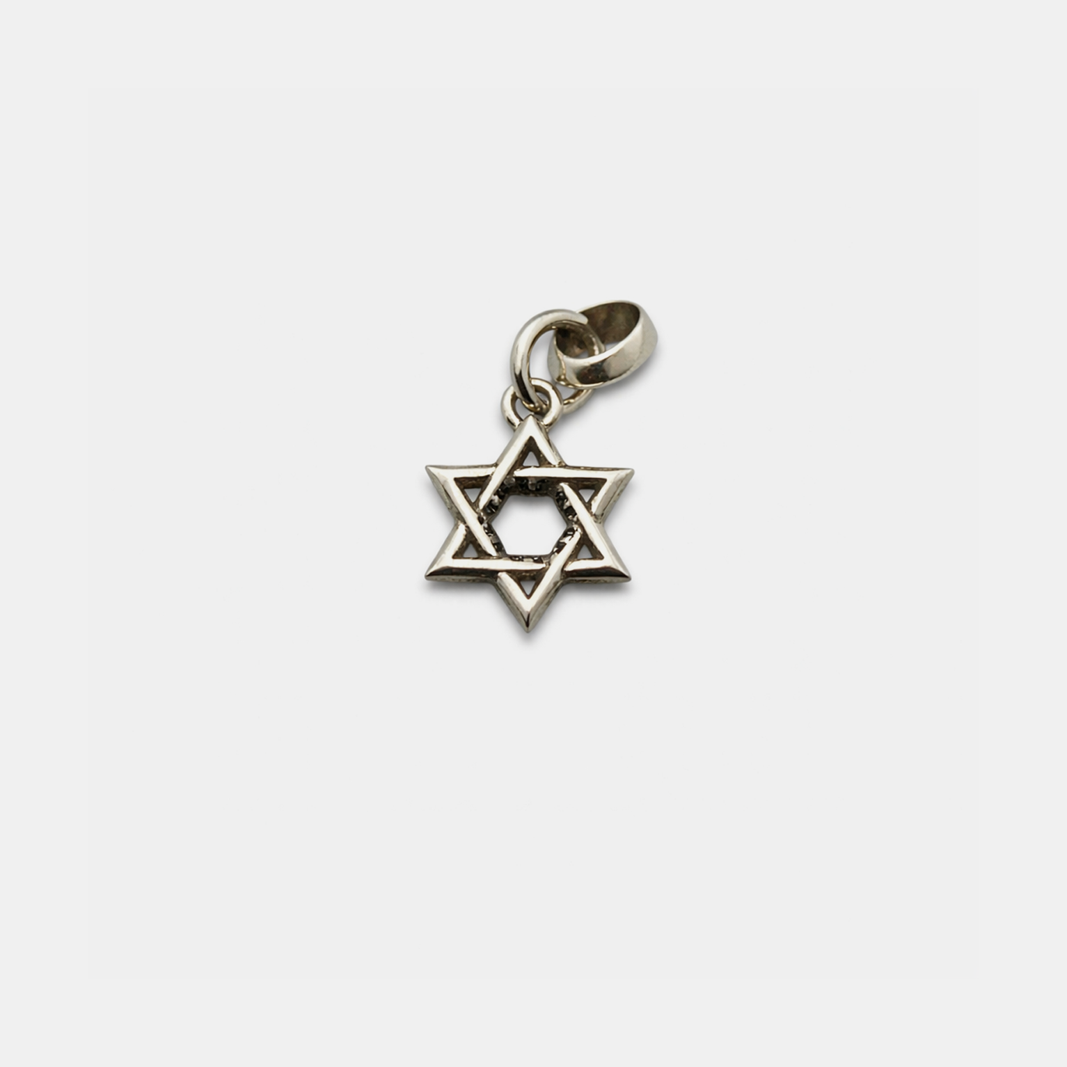 Gothic Hexagram Star Pendant - Silver