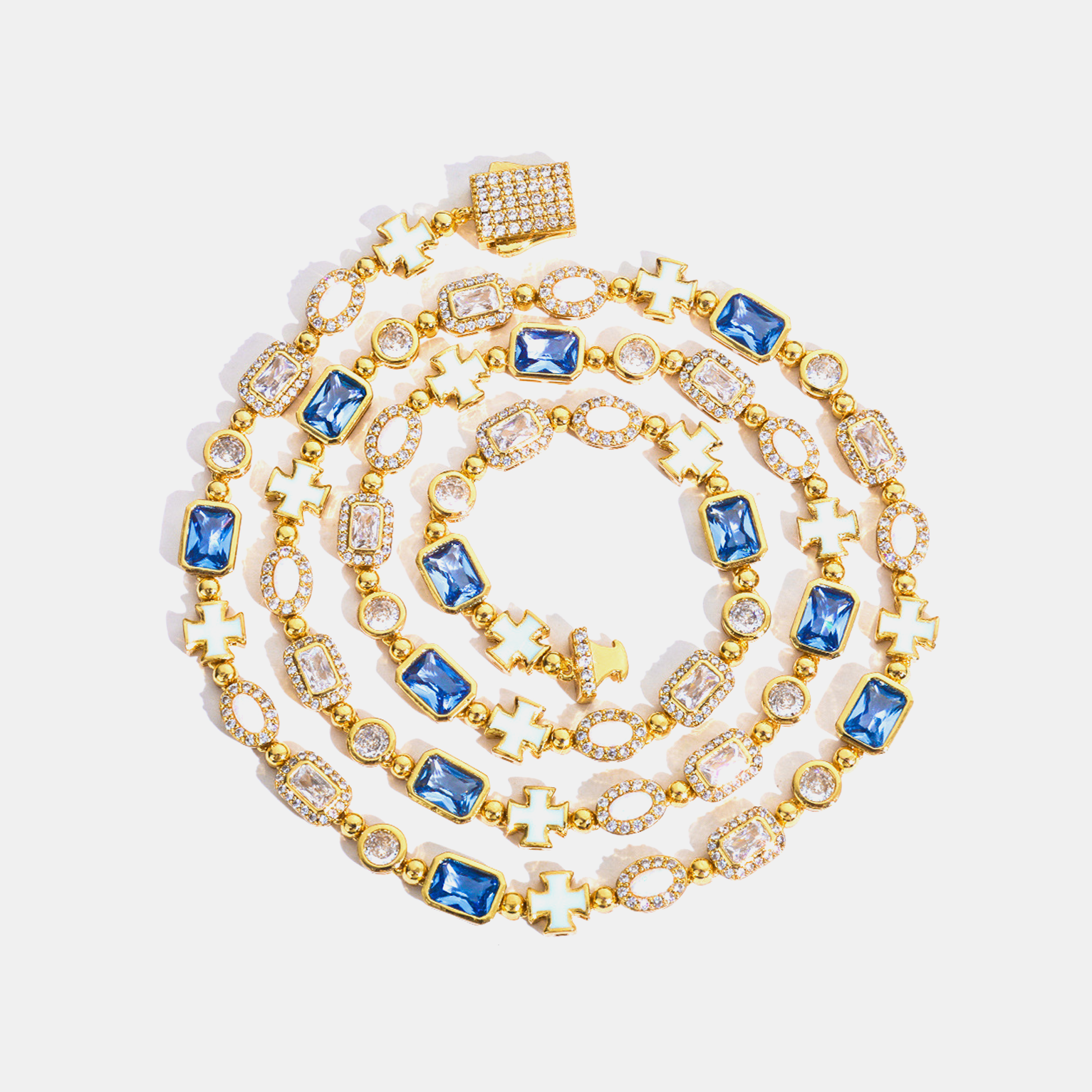 Royal Prism Cross Link Chain - Gold