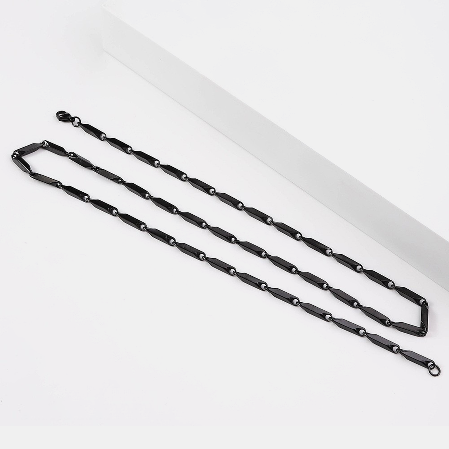 3mm Rhombus Link Chain - Black