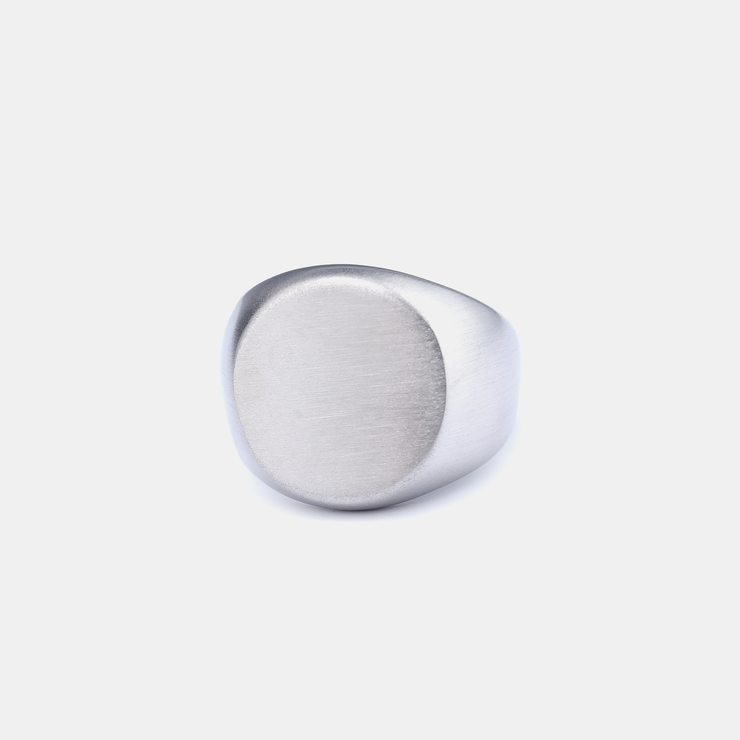 Obsidian Dome Titanium Ring - Silver