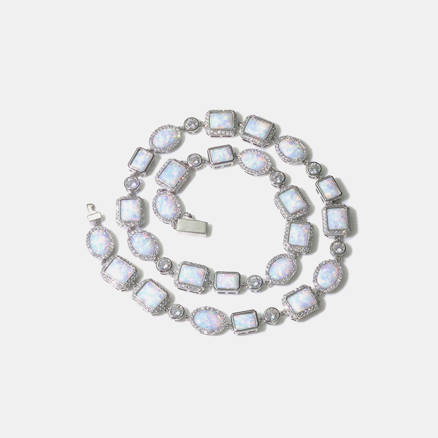 10mm Opal Dream Tennis Link Chain - White Gold