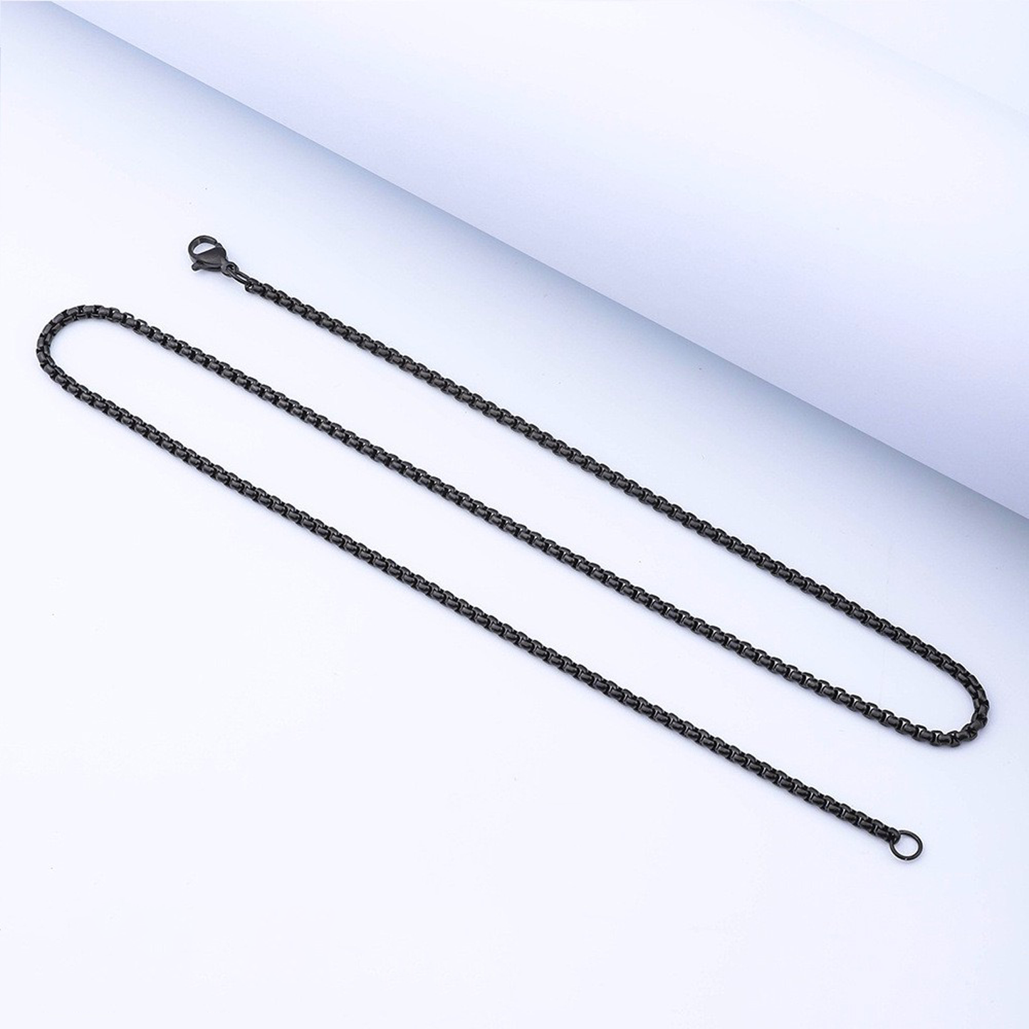 3mm Cube Link Necklace - Black