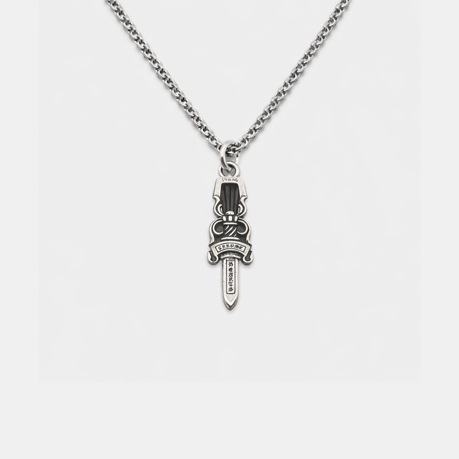 Gothic Punk Dagger Pendant - Silver