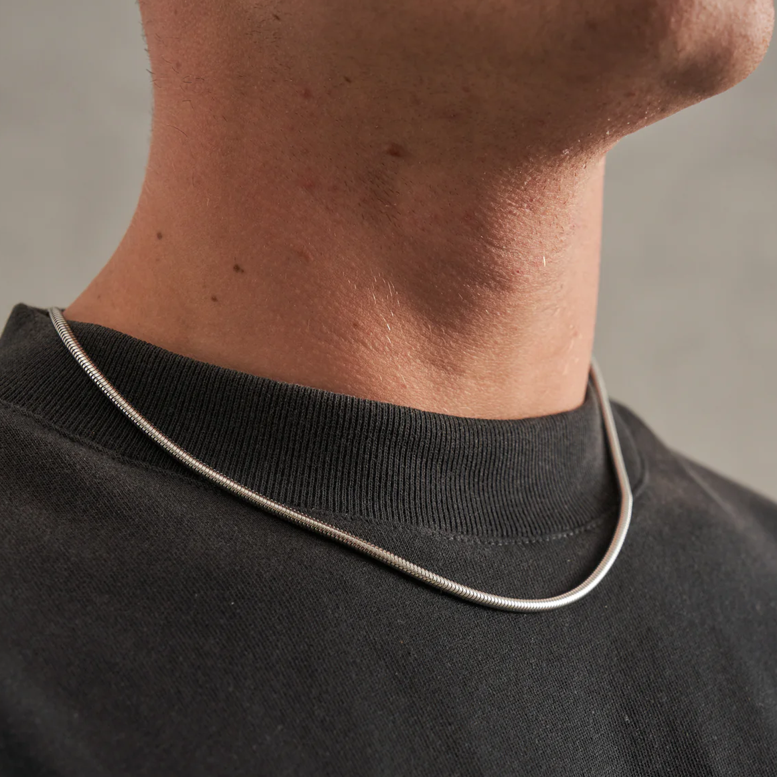 3mm Round Snake Chain - White Gold