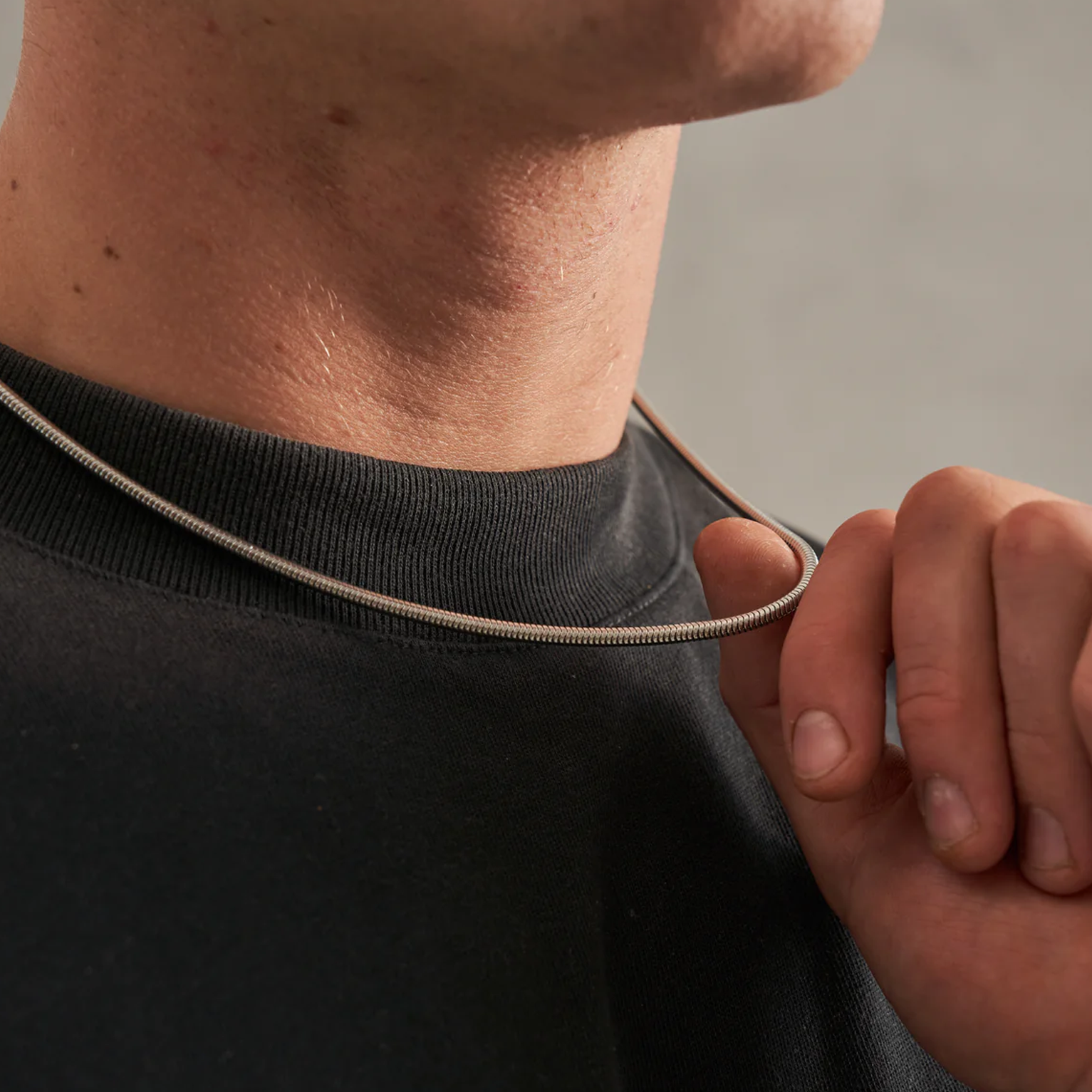 3mm Round Snake Chain - White Gold