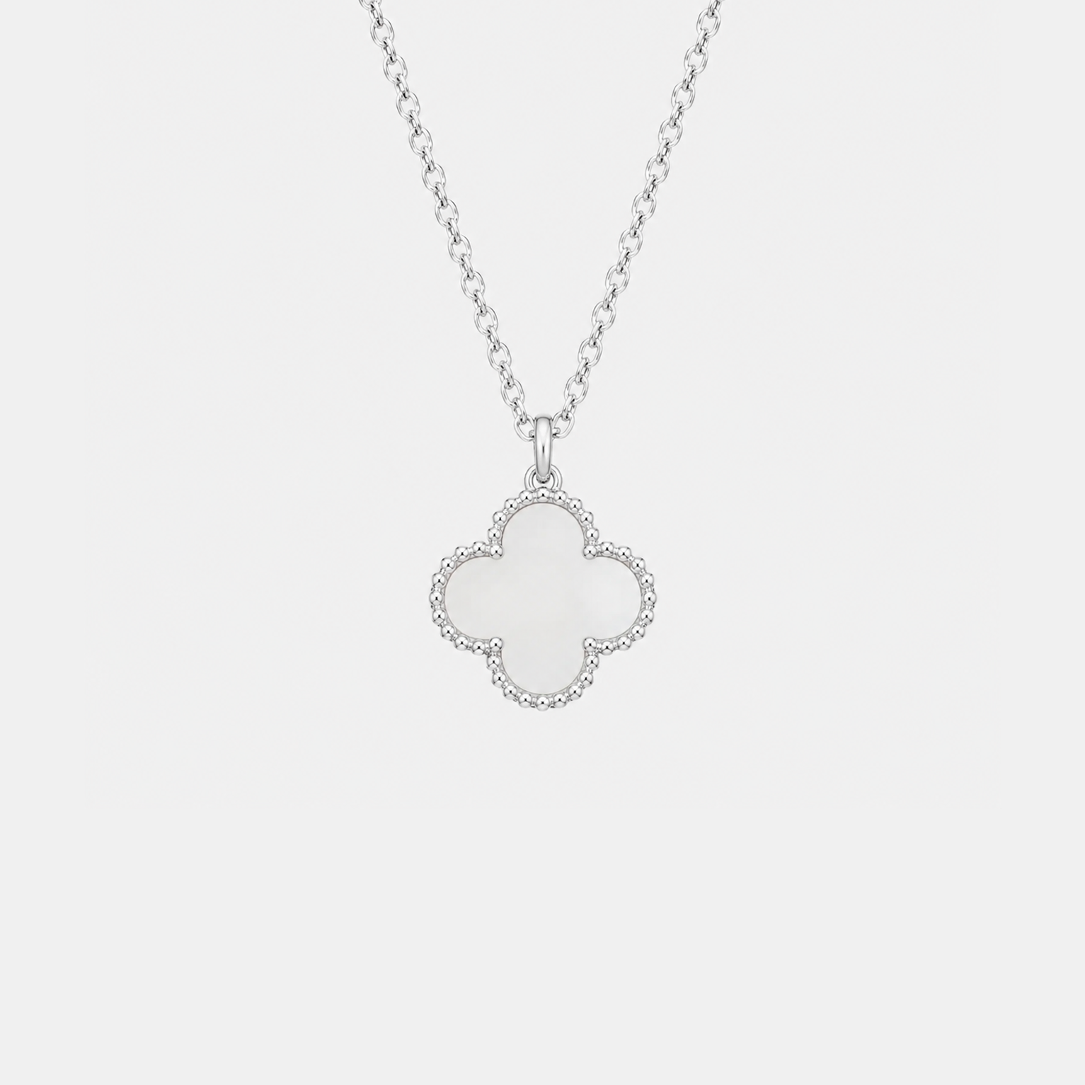 Crystal Bloom Clover Pendant - Silver