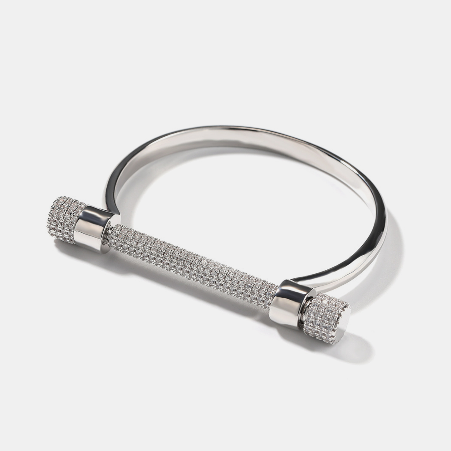 6mm Iced Horseshoe Bracelet - White Gold
