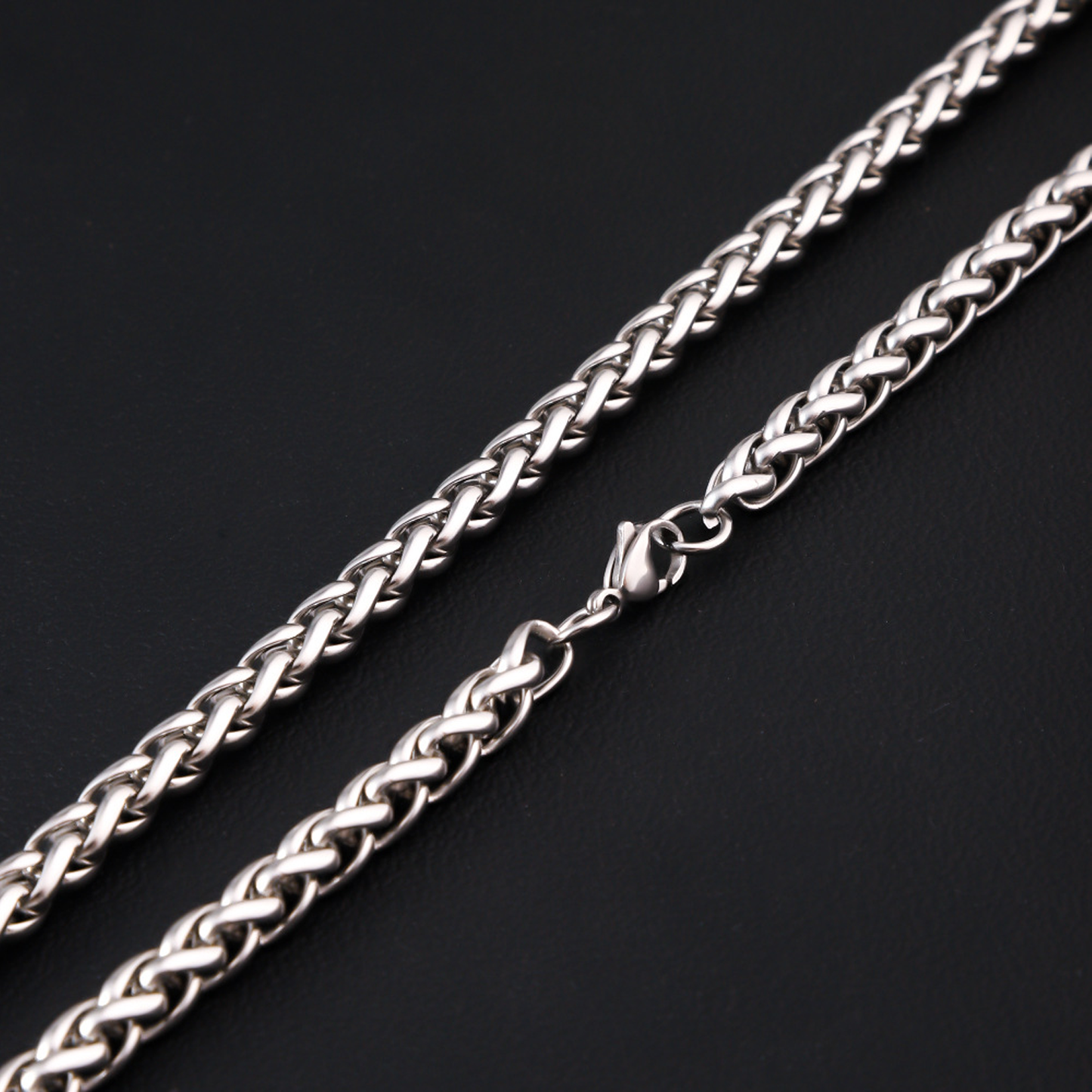 3mm Steel Frame Rope Chain - White Gold