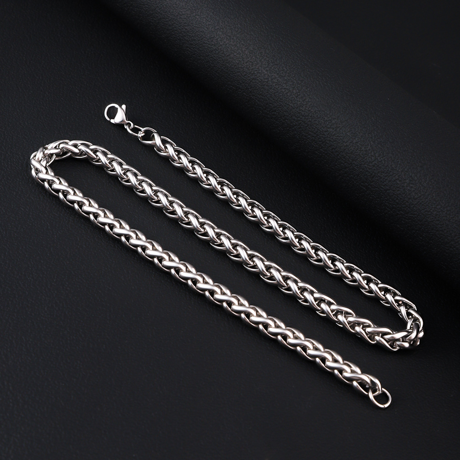 3mm Steel Frame Rope Chain - White Gold