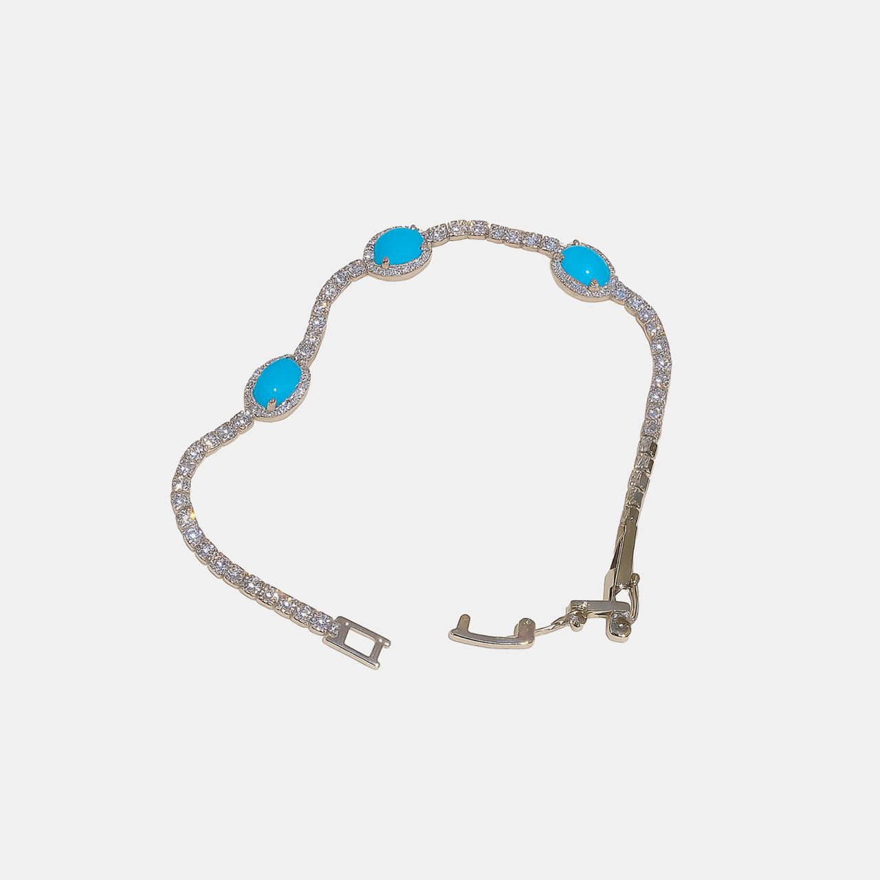 Sky Halo Gem Bracelet - Blue & White Gold