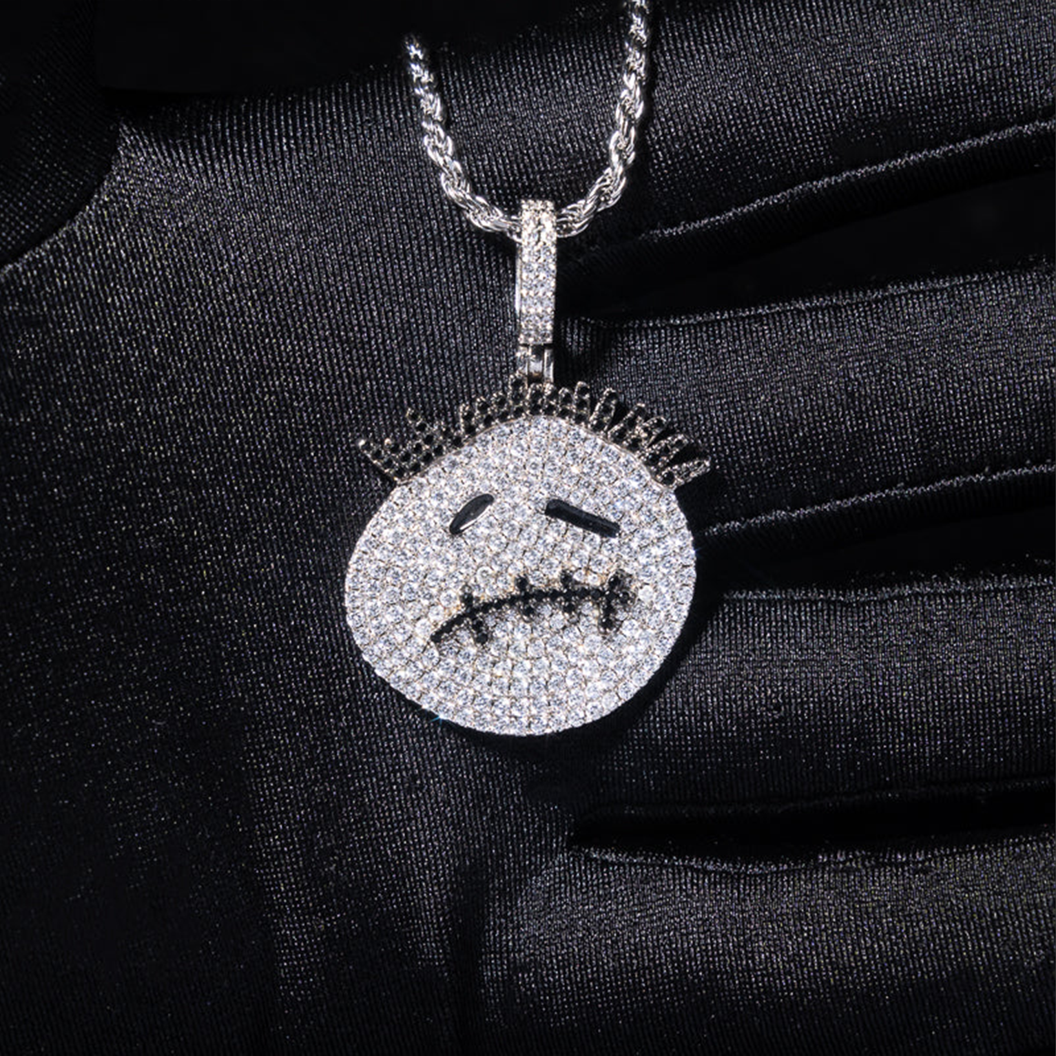 Iced Cactus Jack Mascot Pendant - White Gold