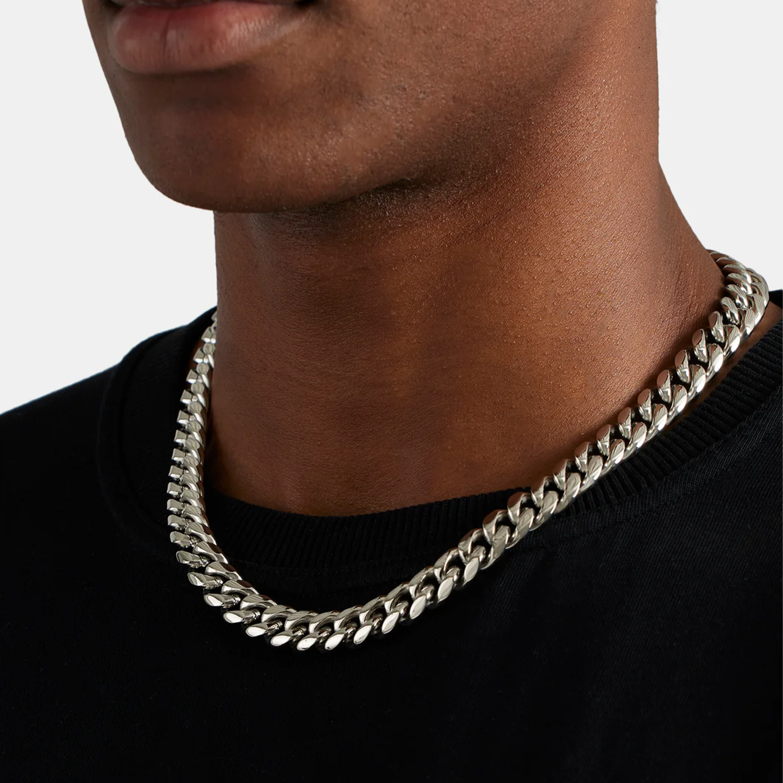 12mm Miami Cuban Link Chain - White Gold
