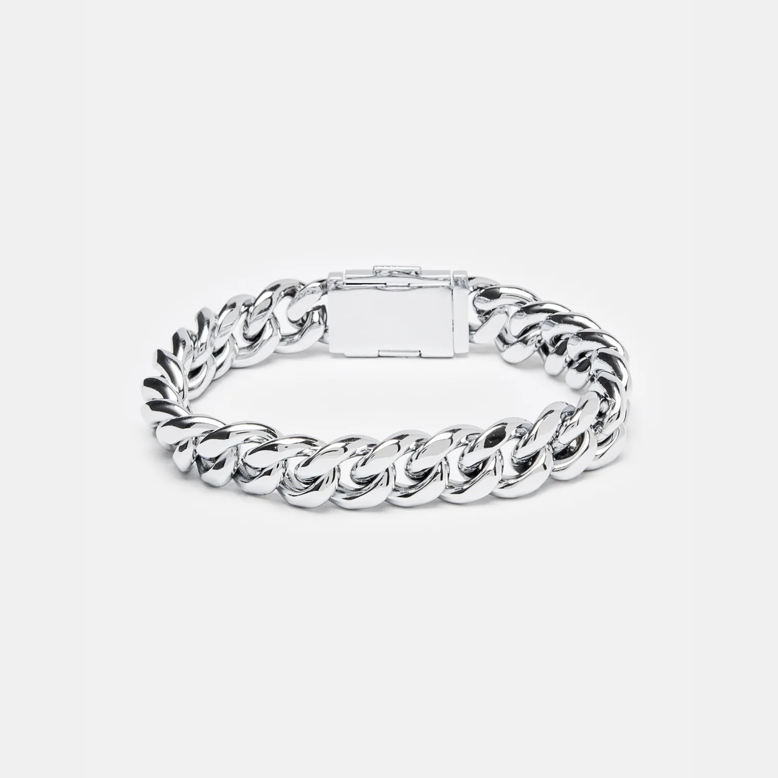12mm Miami Cuban Link Bracelet - White Gold