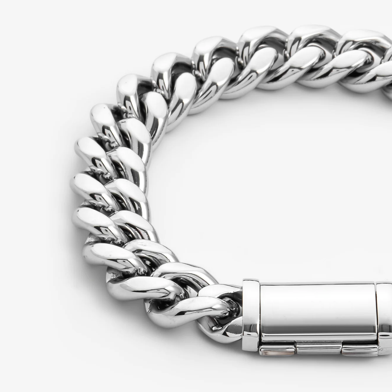 12mm Miami Cuban Link Bracelet - White Gold